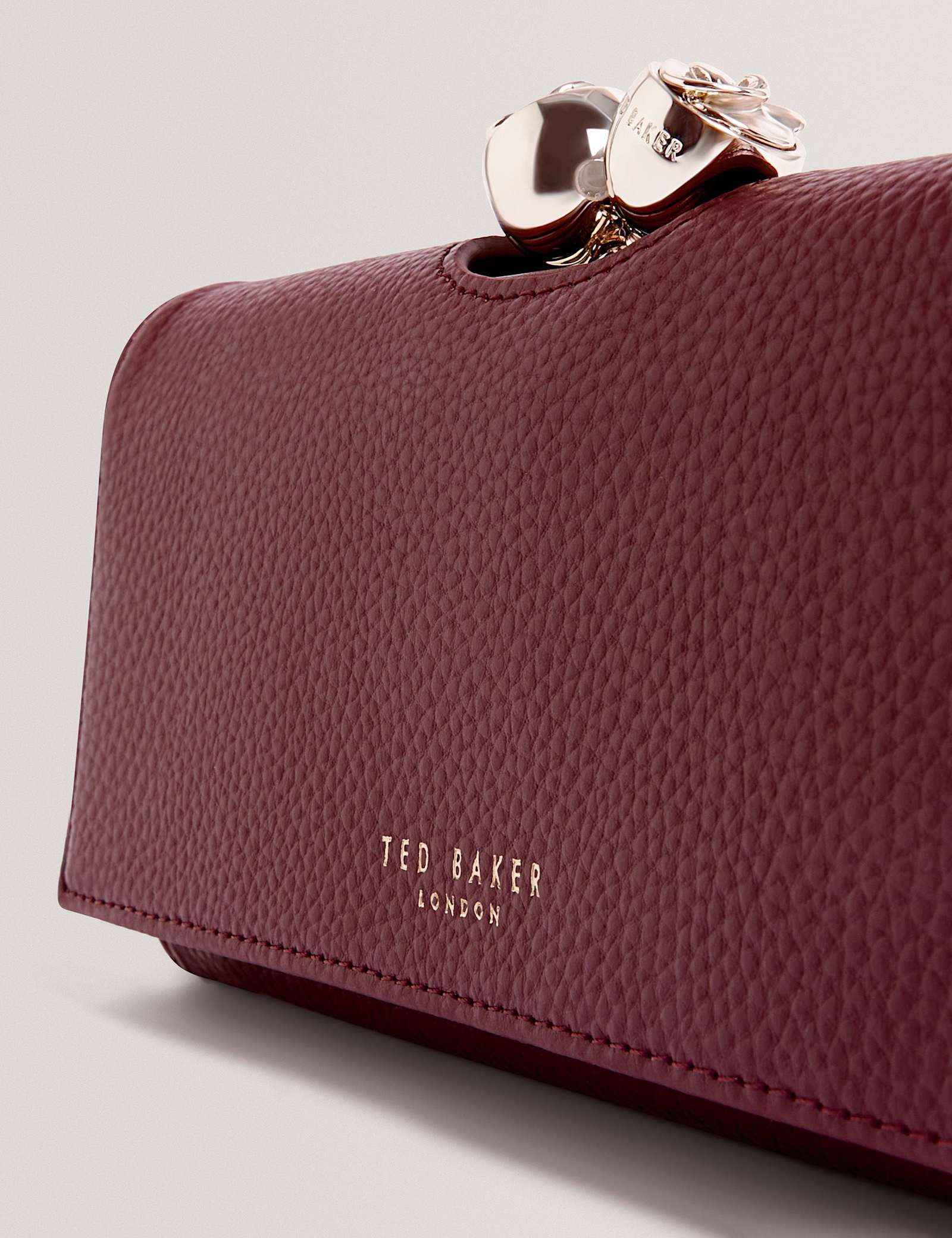 Leather Rose Detail Bobble Purse - image 2