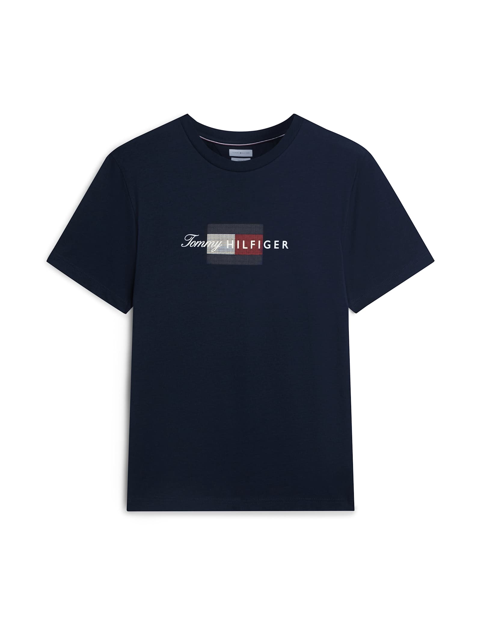 Pure Cotton Script Flag Crew Neck T-Shirt - image 2