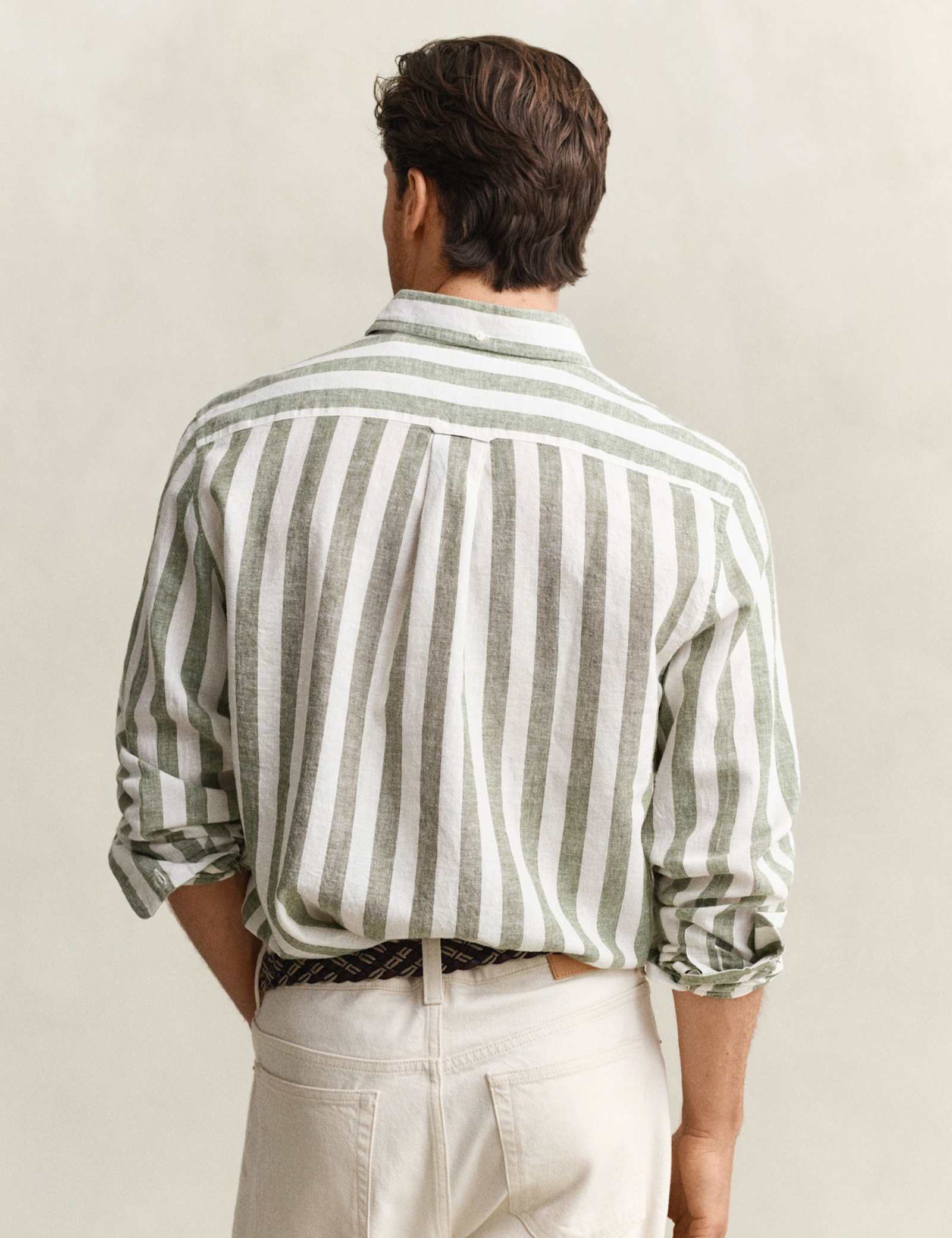 Regular Fit Cotton Linen Striped Shirt - image 4