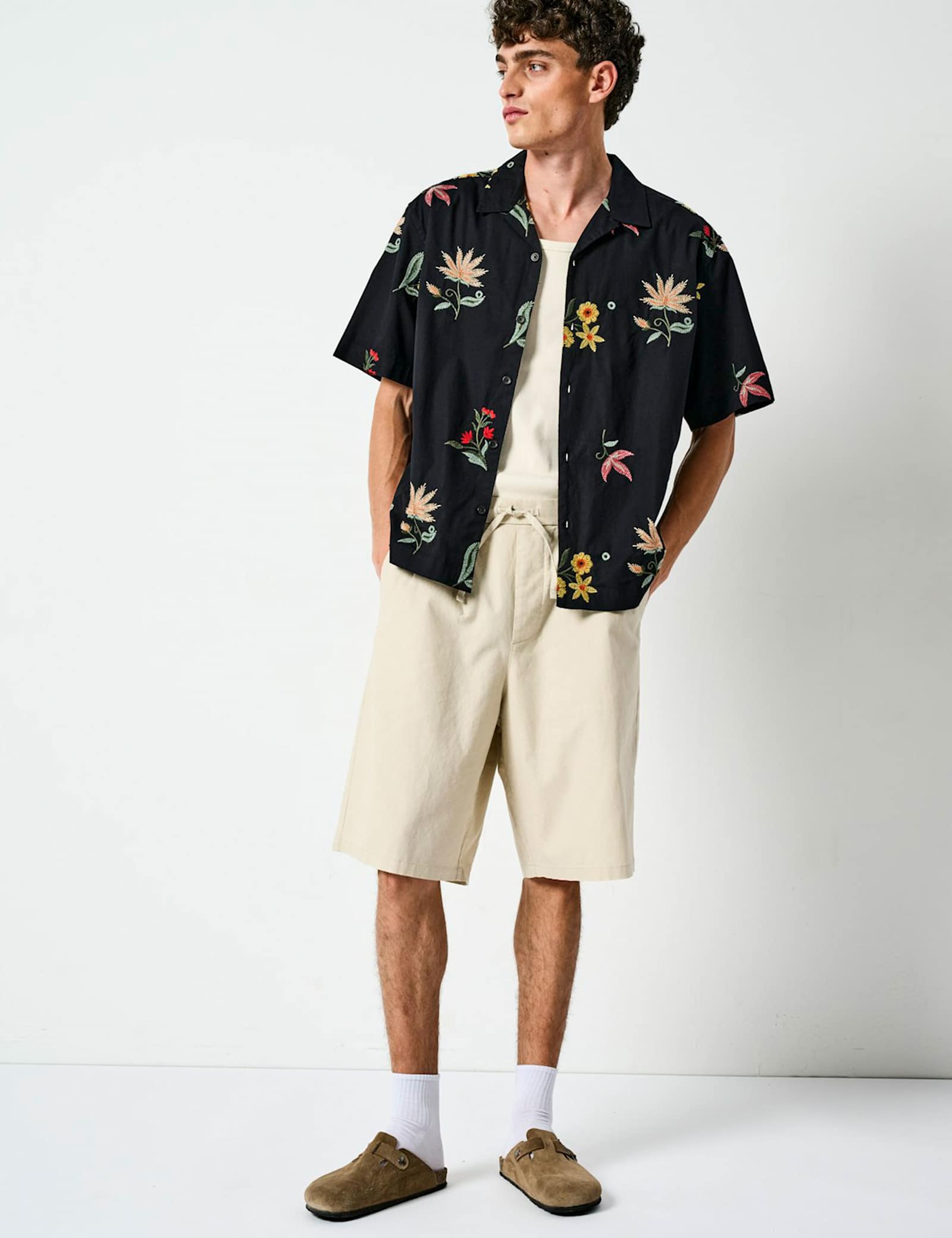 Pure Cotton Relaxed Fit Embroidered Shirt - image 1