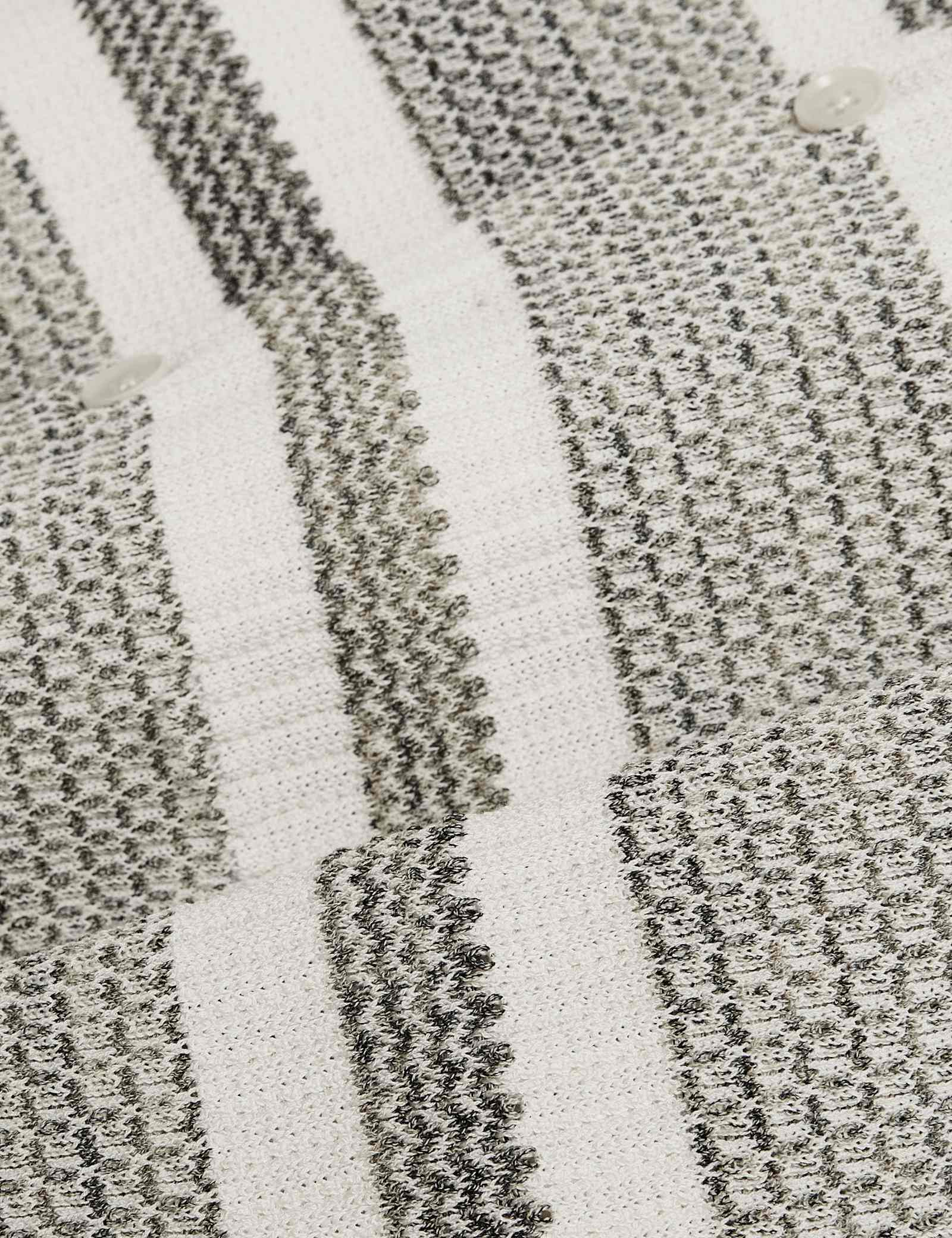 Striped Collared Neck Knitted Shirt - image 2