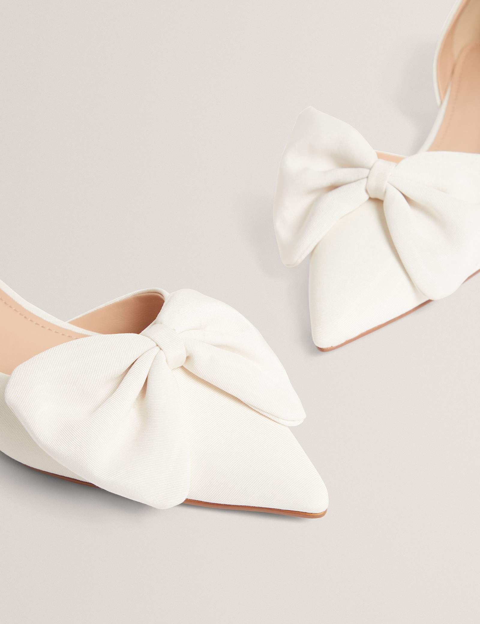 Satin Bow Slip On Flat Pointed Pumps - image 4