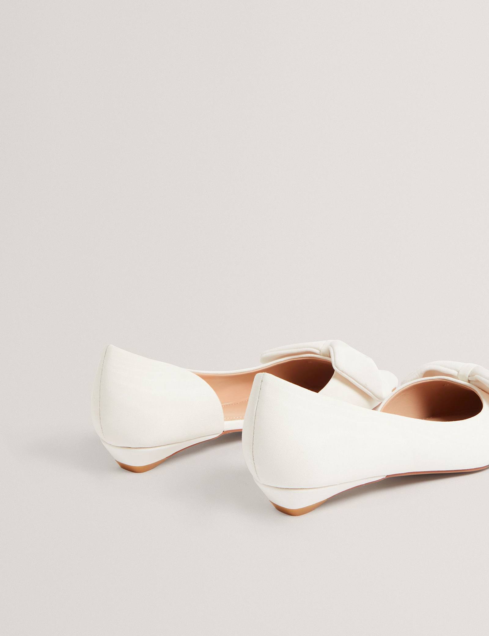 Satin Bow Slip On Flat Pointed Pumps - image 3
