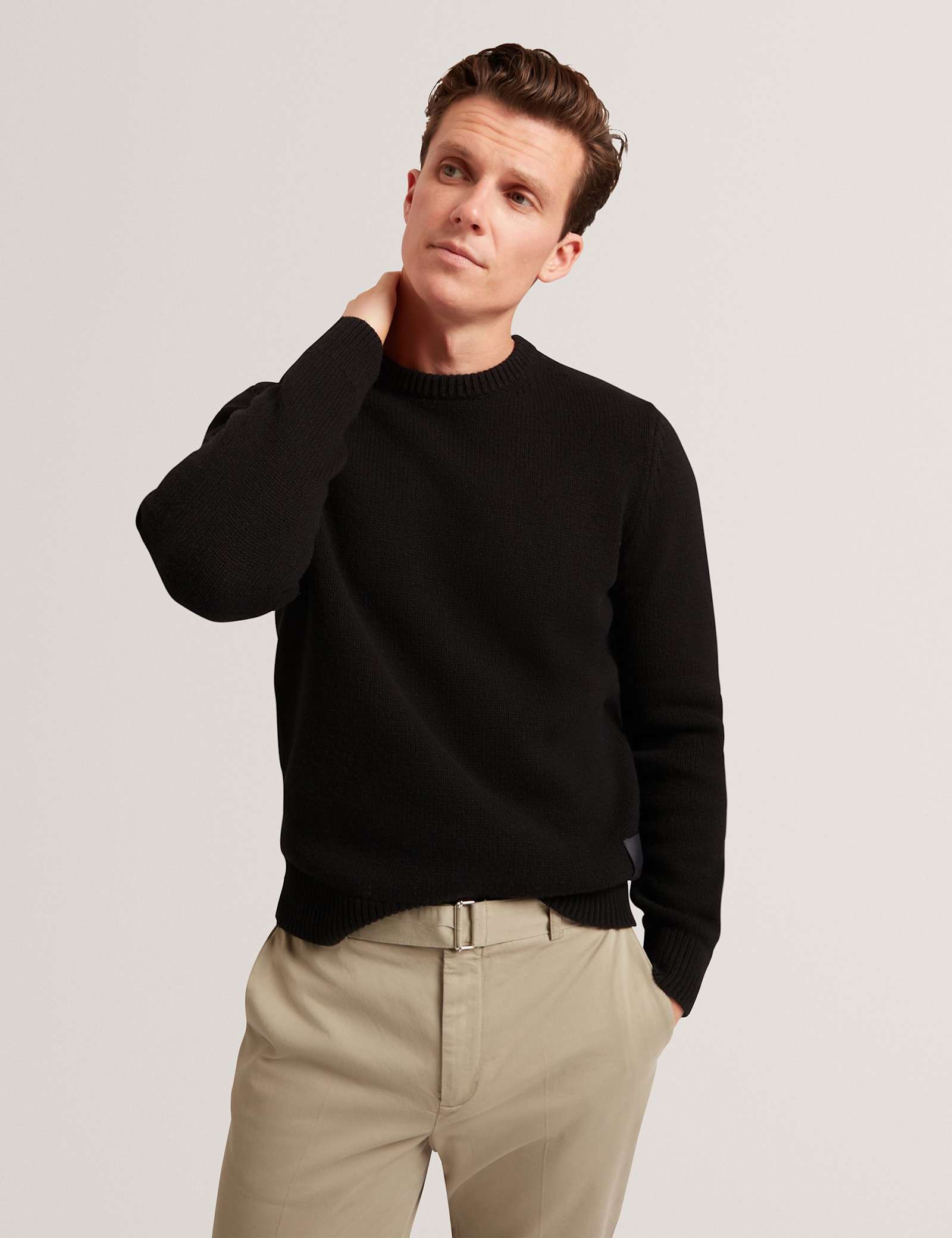 Wool Rich Logo Patch Crew Neck Jumper - image 1