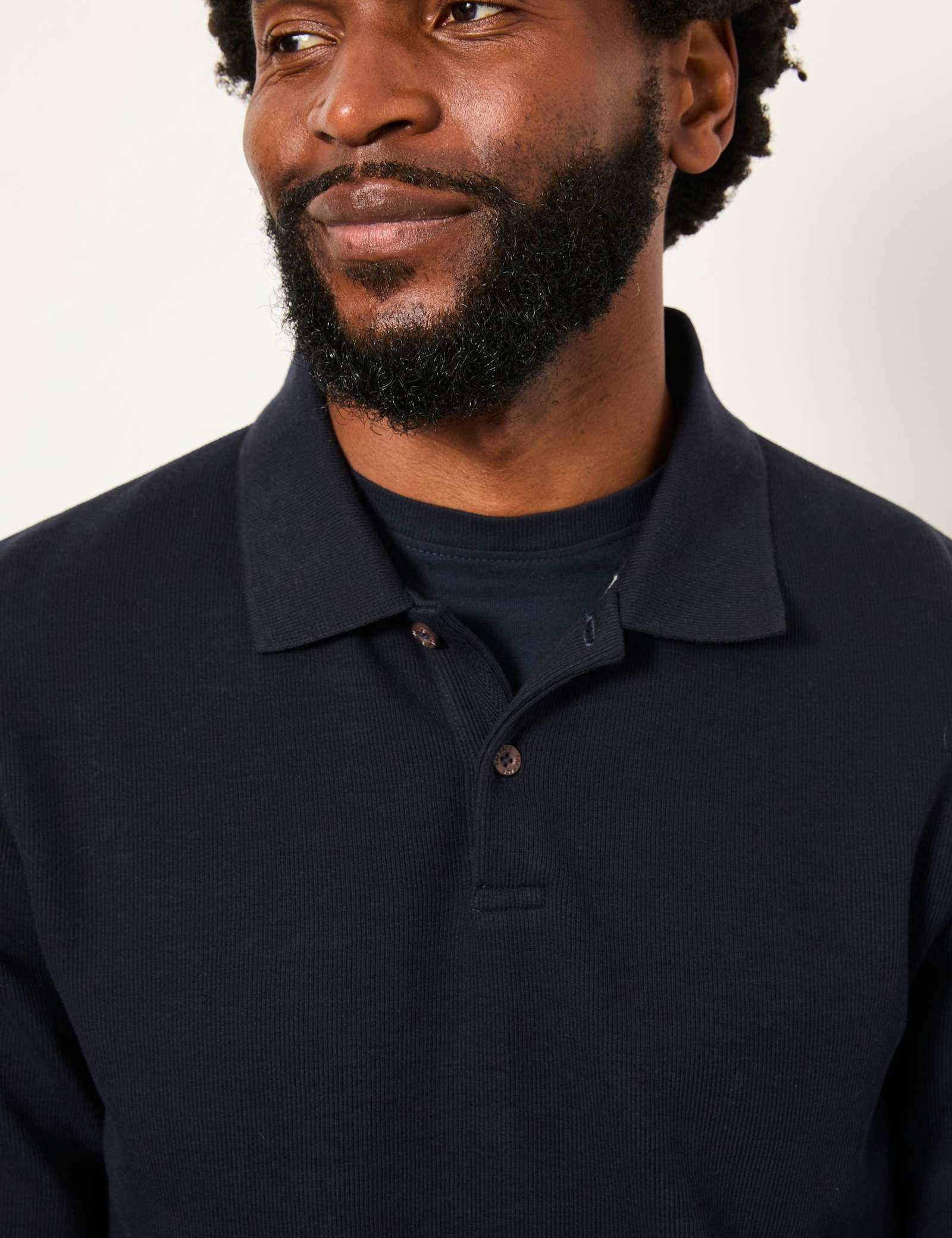Cotton Rich Ribbed Long Sleeve Polo Shirt - image 5