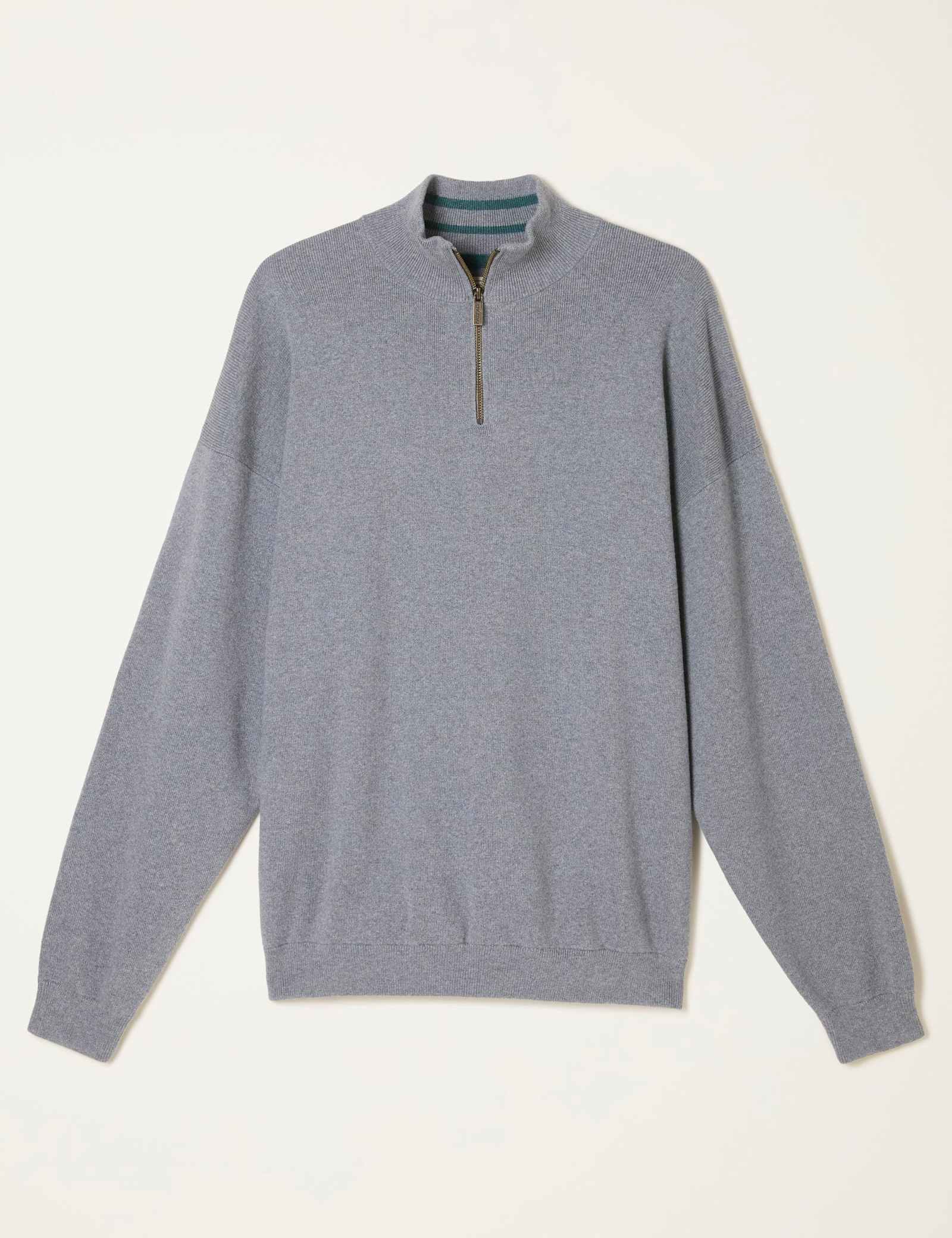 Cotton Rich Half Zip Jumper with Cashmere - image 1