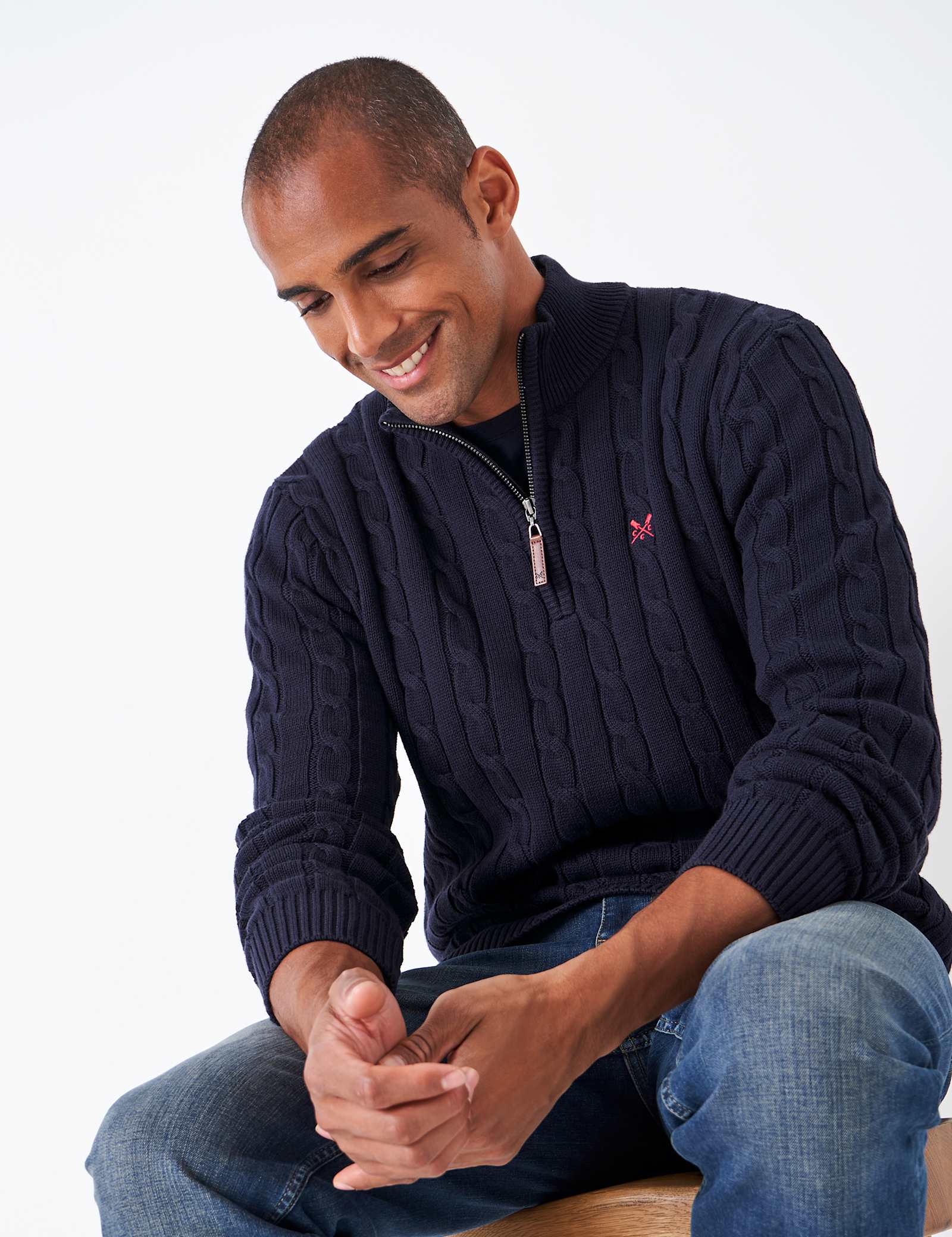 Pure Cotton Cable Half Zip Jumper - image 5