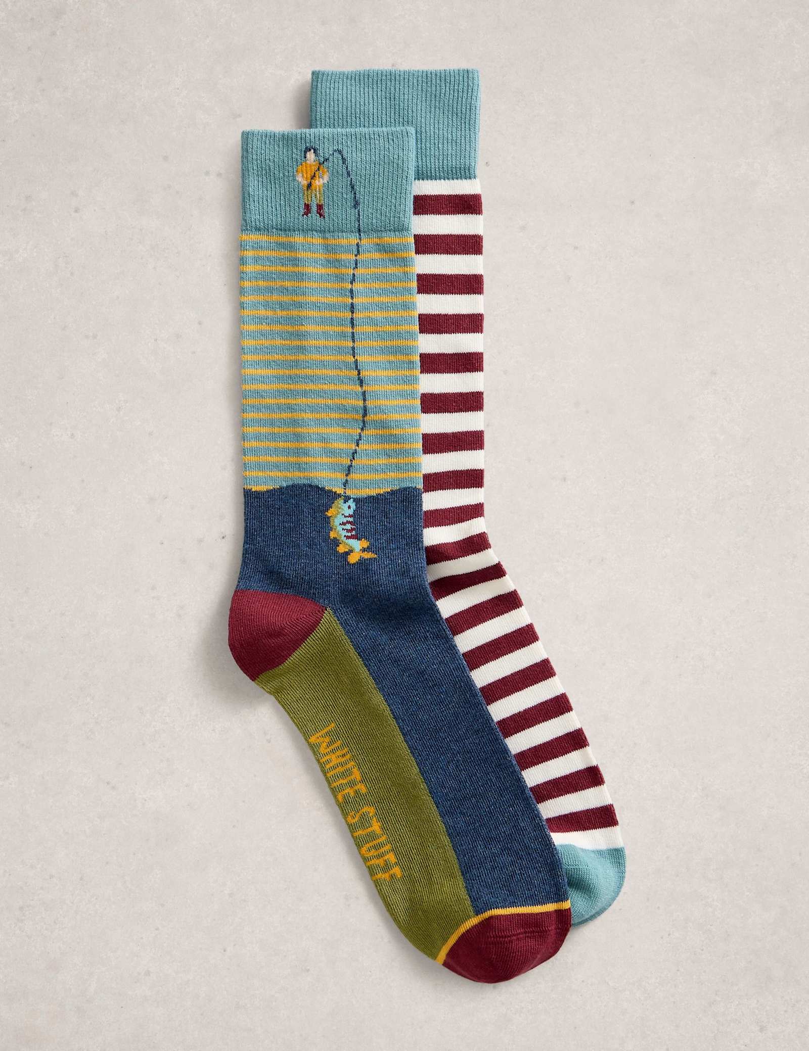 2 Pack Striped Fisherman Cotton Rich Socks - image 1