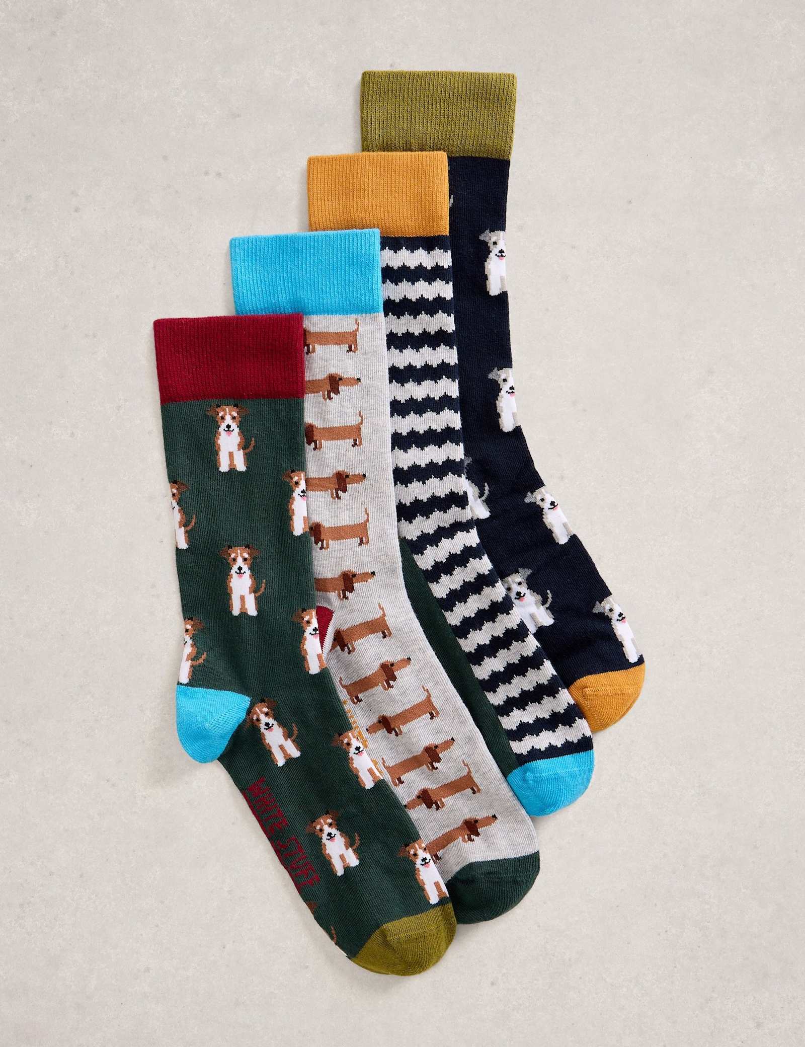 4 Pack Novelty Dog Cotton Rich Ankle Socks - image 1