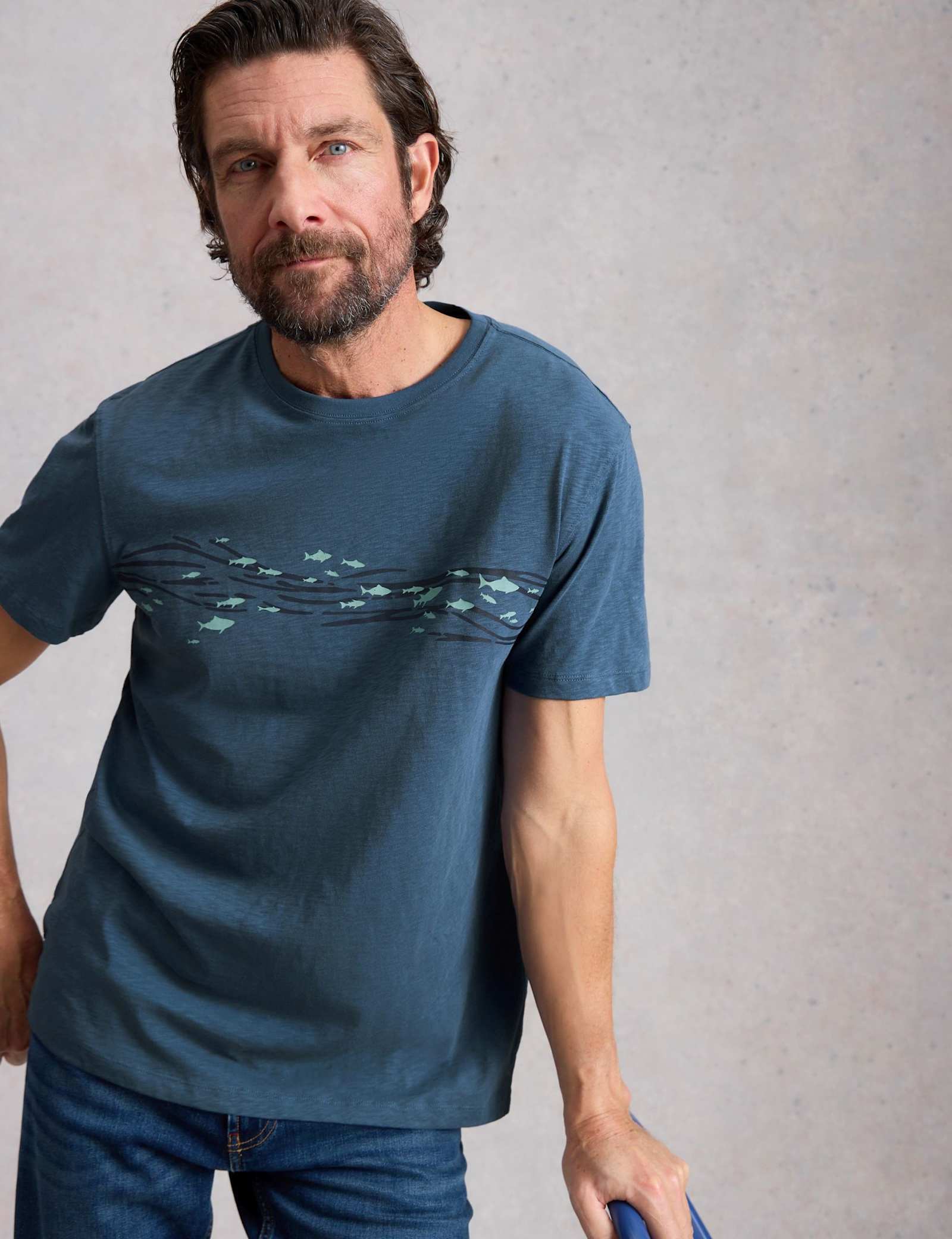 Pure Cotton Abersoch Swimming Fish T-Shirt - image 3