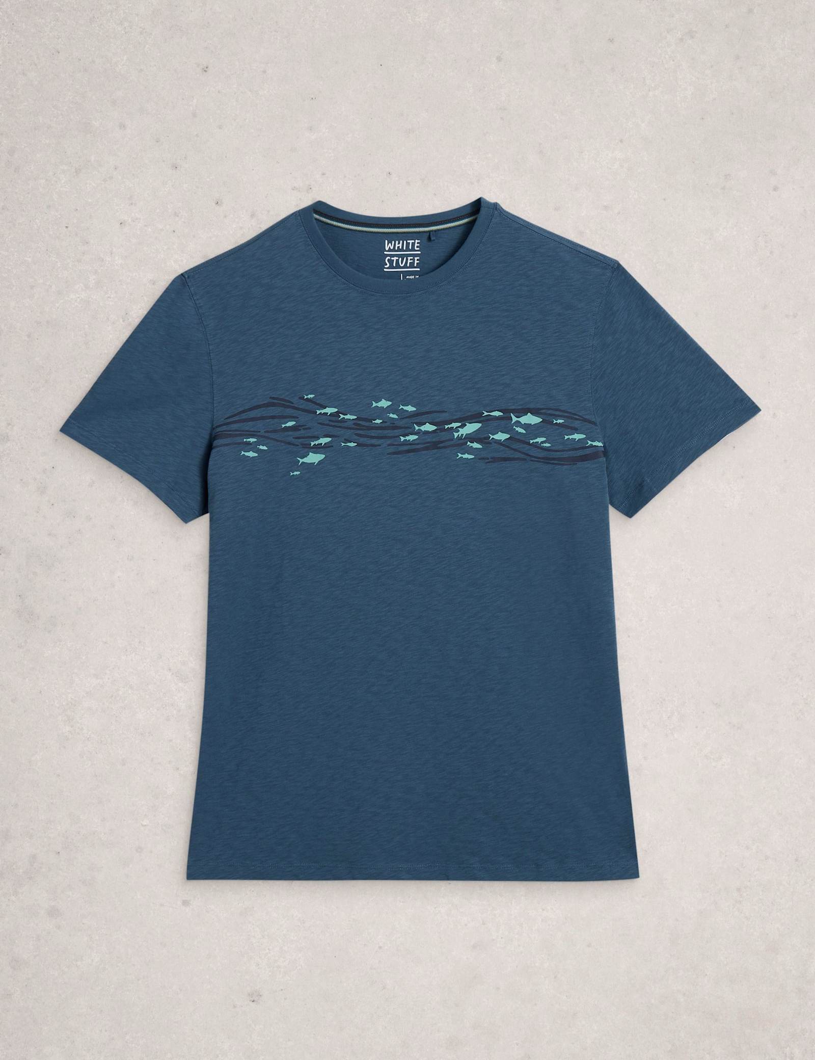 Pure Cotton Abersoch Swimming Fish T-Shirt - image 1