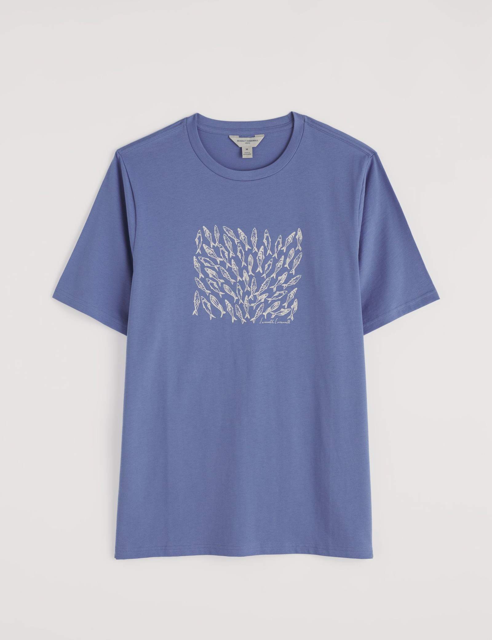 Pure Cotton Fish Graphic Crew Neck T-Shirt - image 1