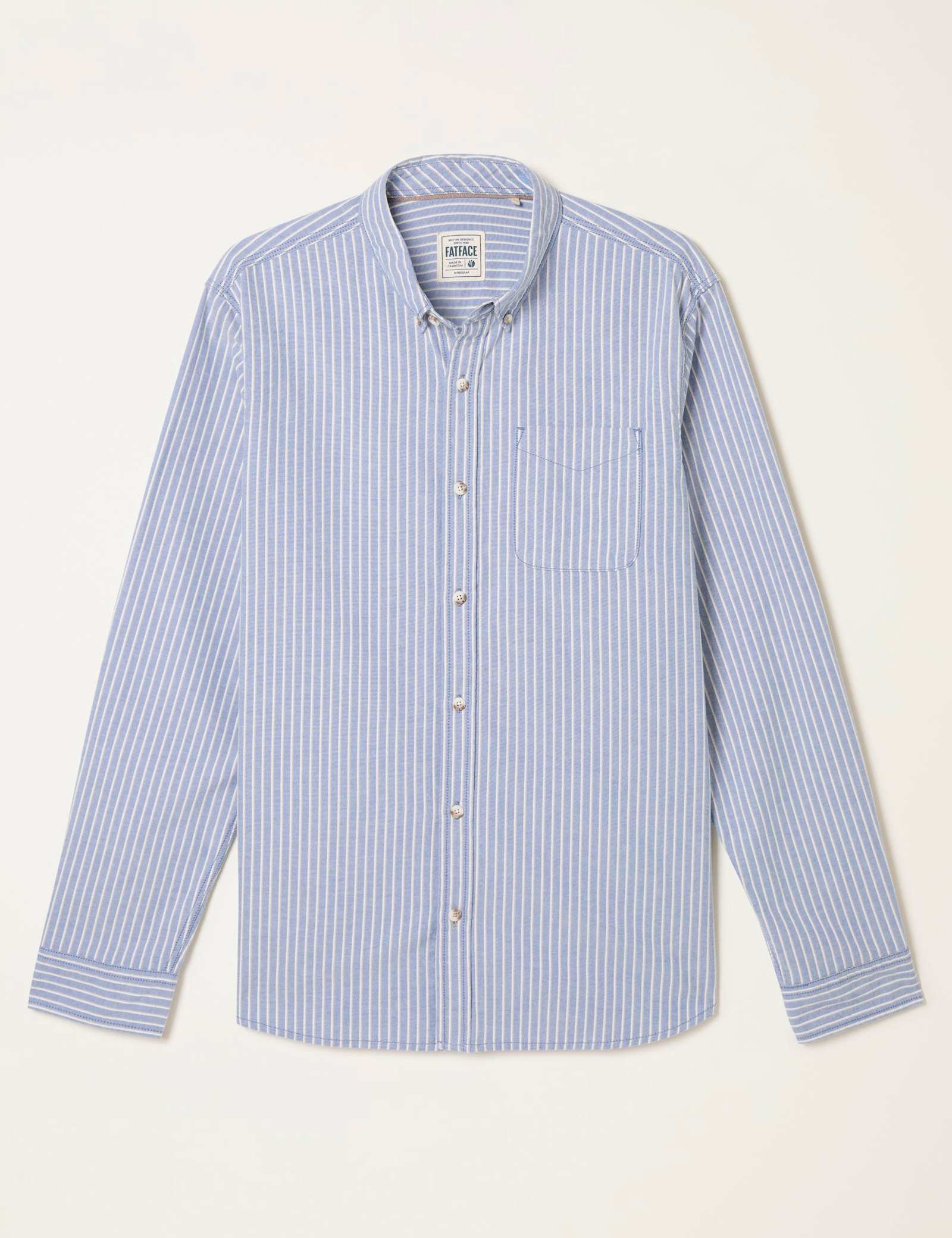 Regular Fit Pure Cotton Striped Oxford Shirt - image 1