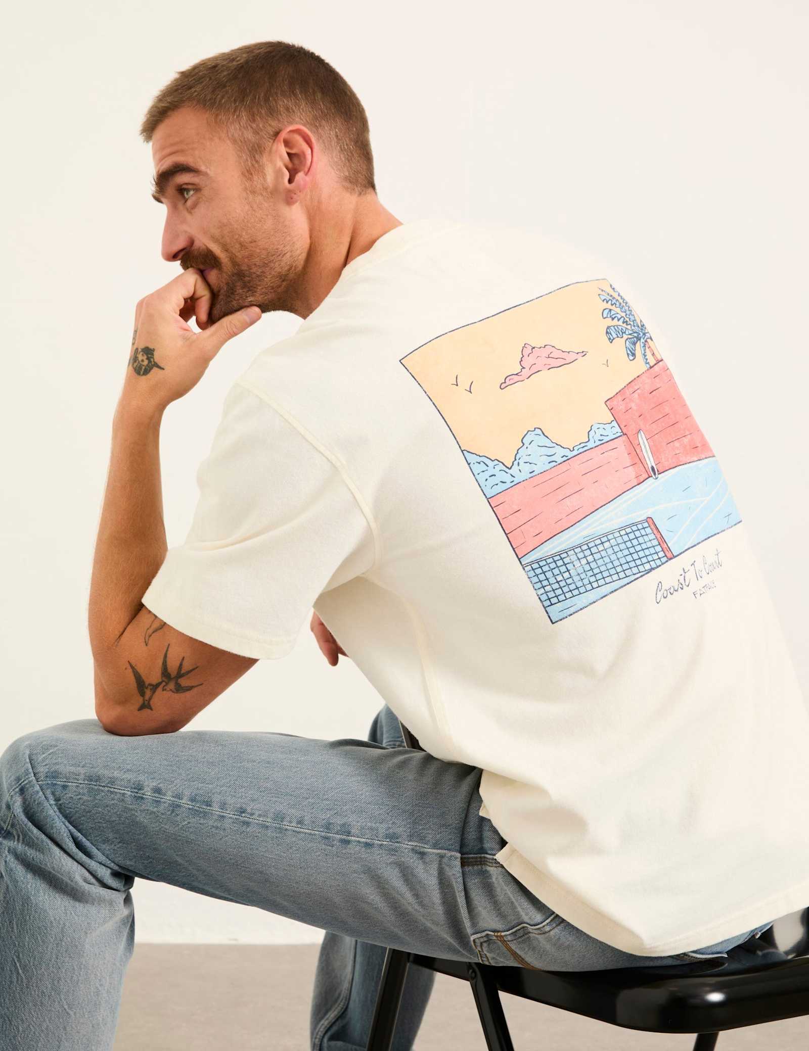 Pure Cotton 'Coast to Court' Slogan T-Shirt - image 5