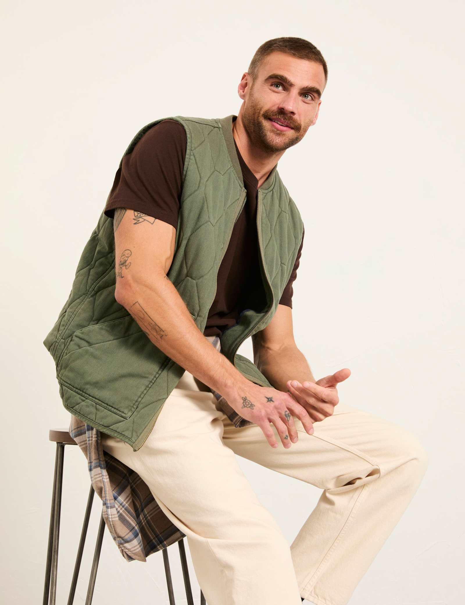 Pure Cotton Quilted Gilet - image 2