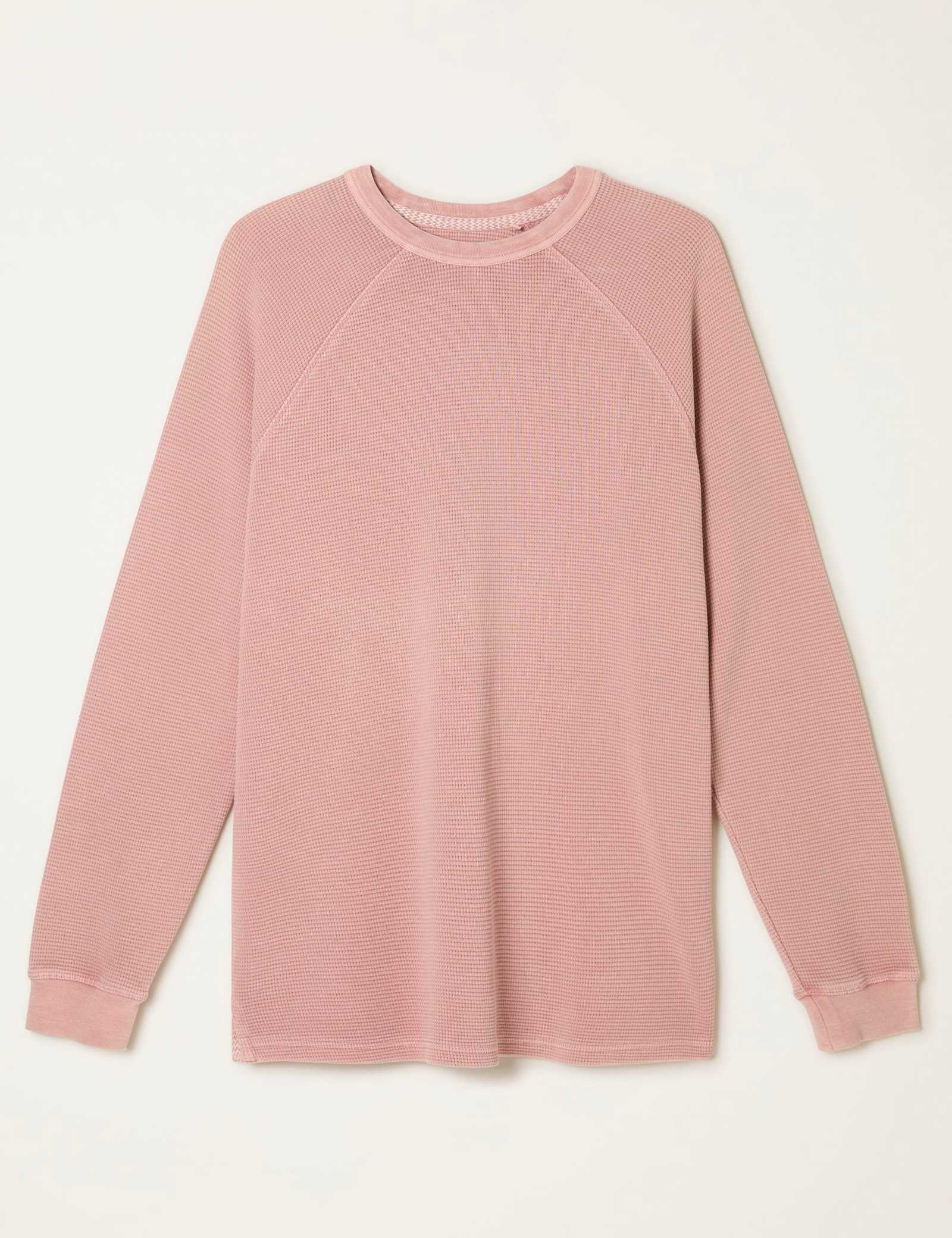 Pure Cotton Waffle Crew Neck Sweatshirt - image 1