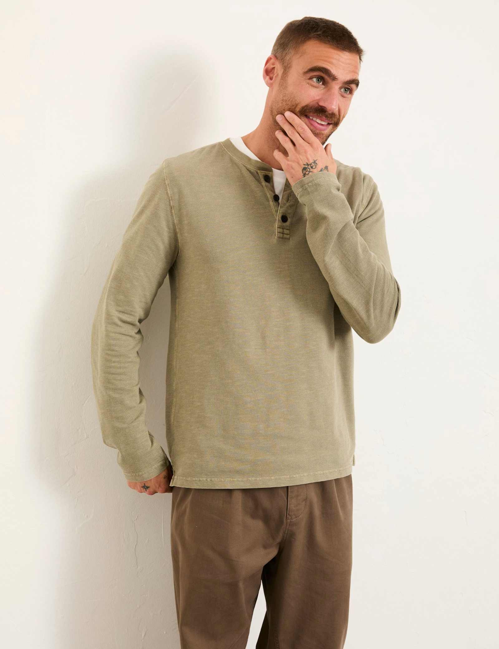 Cotton Rich Waffle Henley Top - image 5