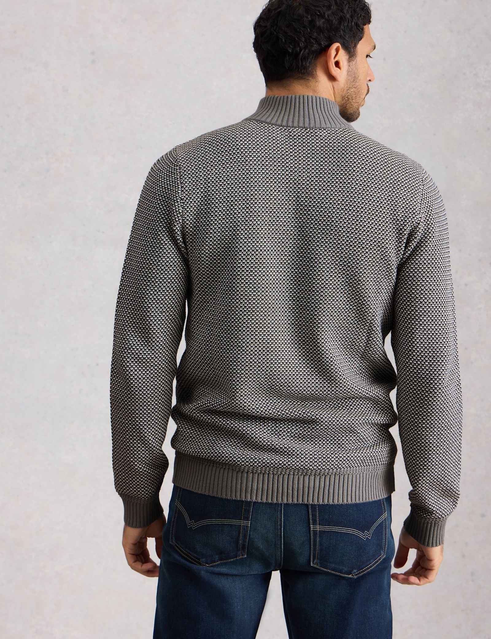 Pure Cotton Funnel Neck Half Zip Jumper - image 2