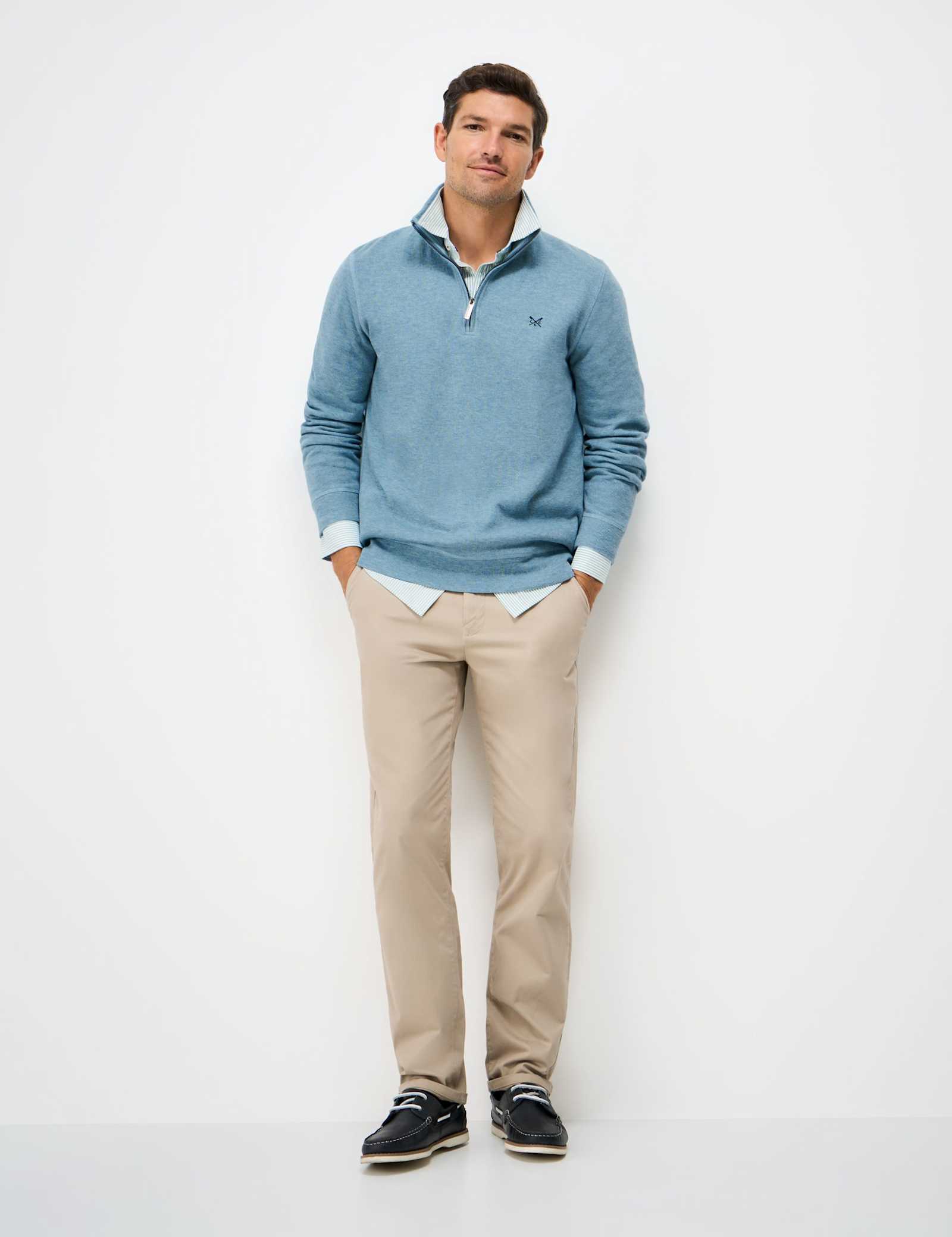 Pure Cotton Half Zip Funnel Neck Jumper - image 3
