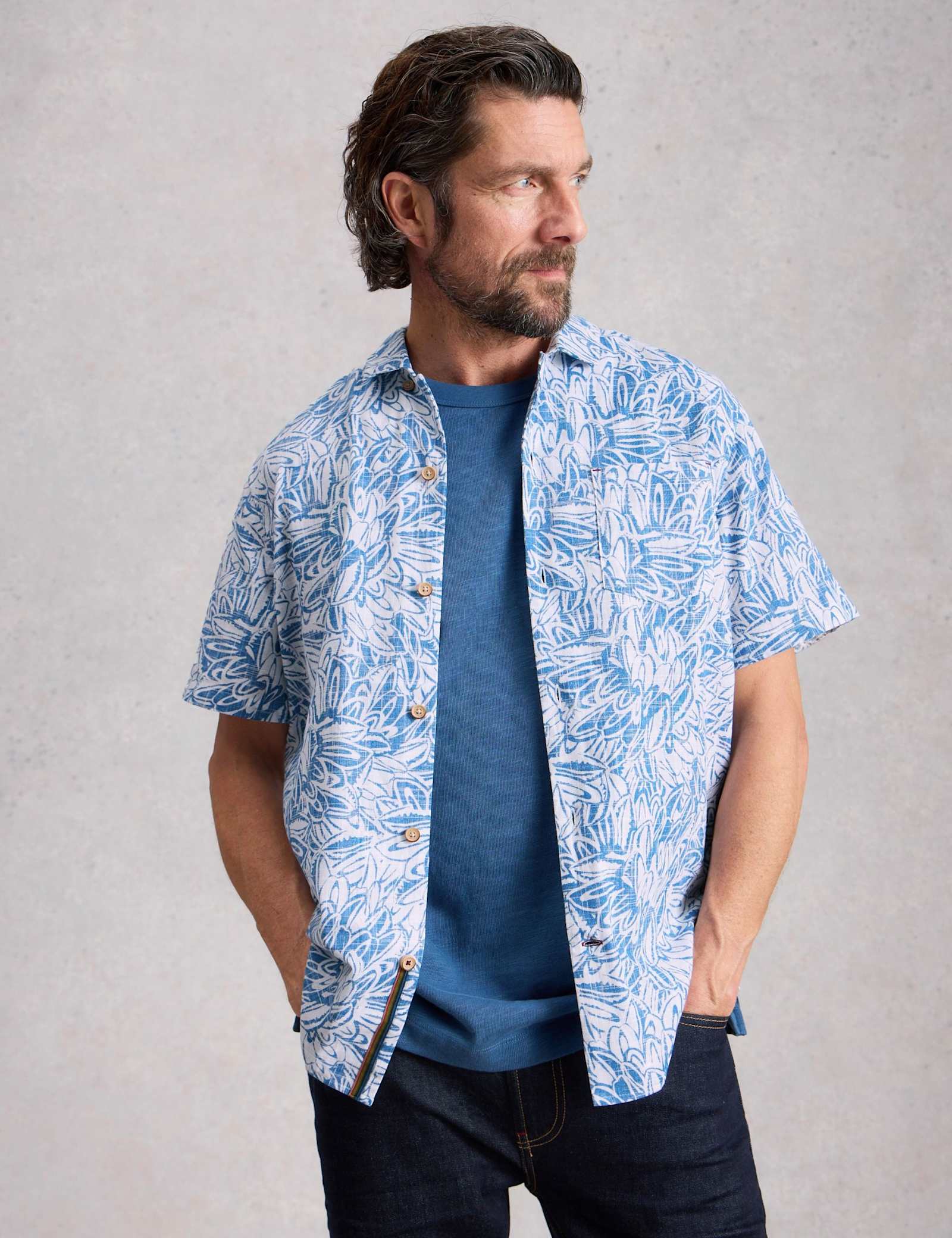 Pure Cotton Leaf Print Shirt - image 2