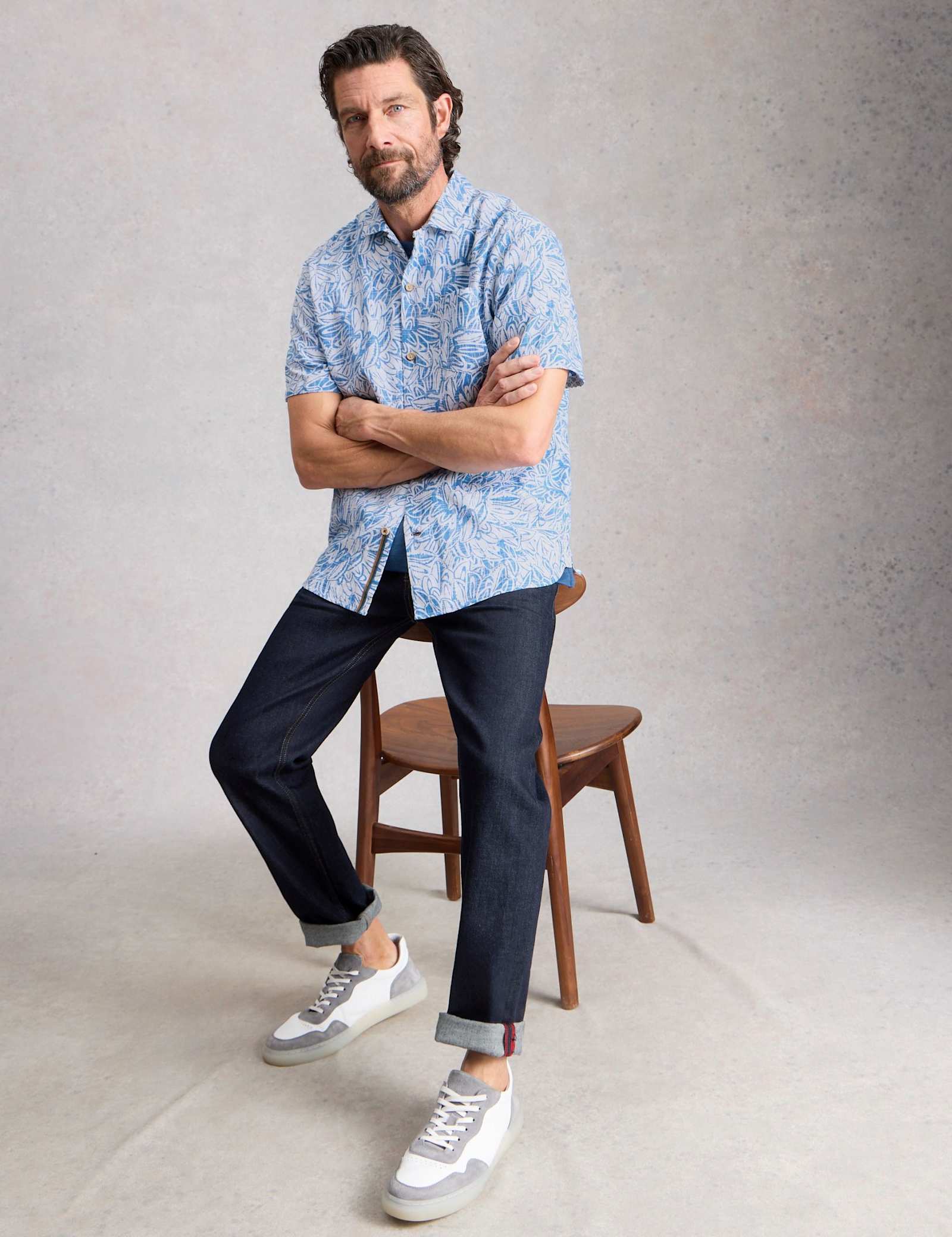 Pure Cotton Leaf Print Shirt - image 3
