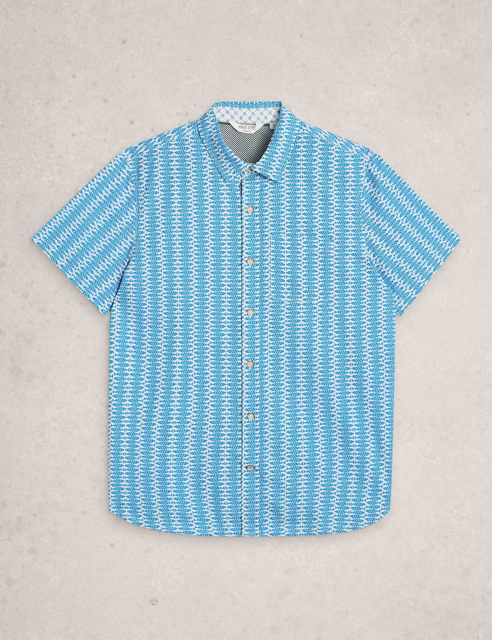 Slim Fit Fish Print Short Sleeve Shirt - image 1