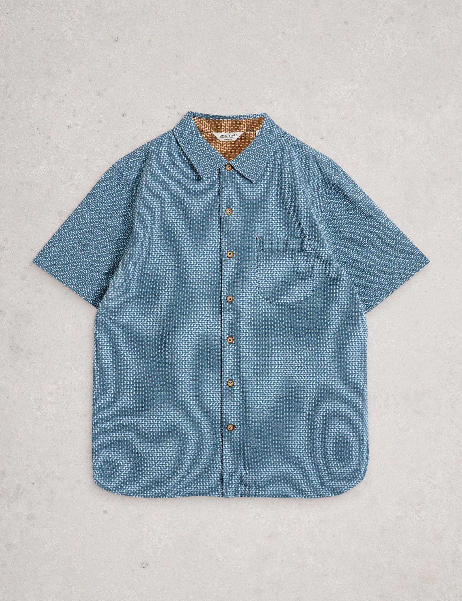 Regular Fit Pure Cotton Tile Pattern Shirt - image 2