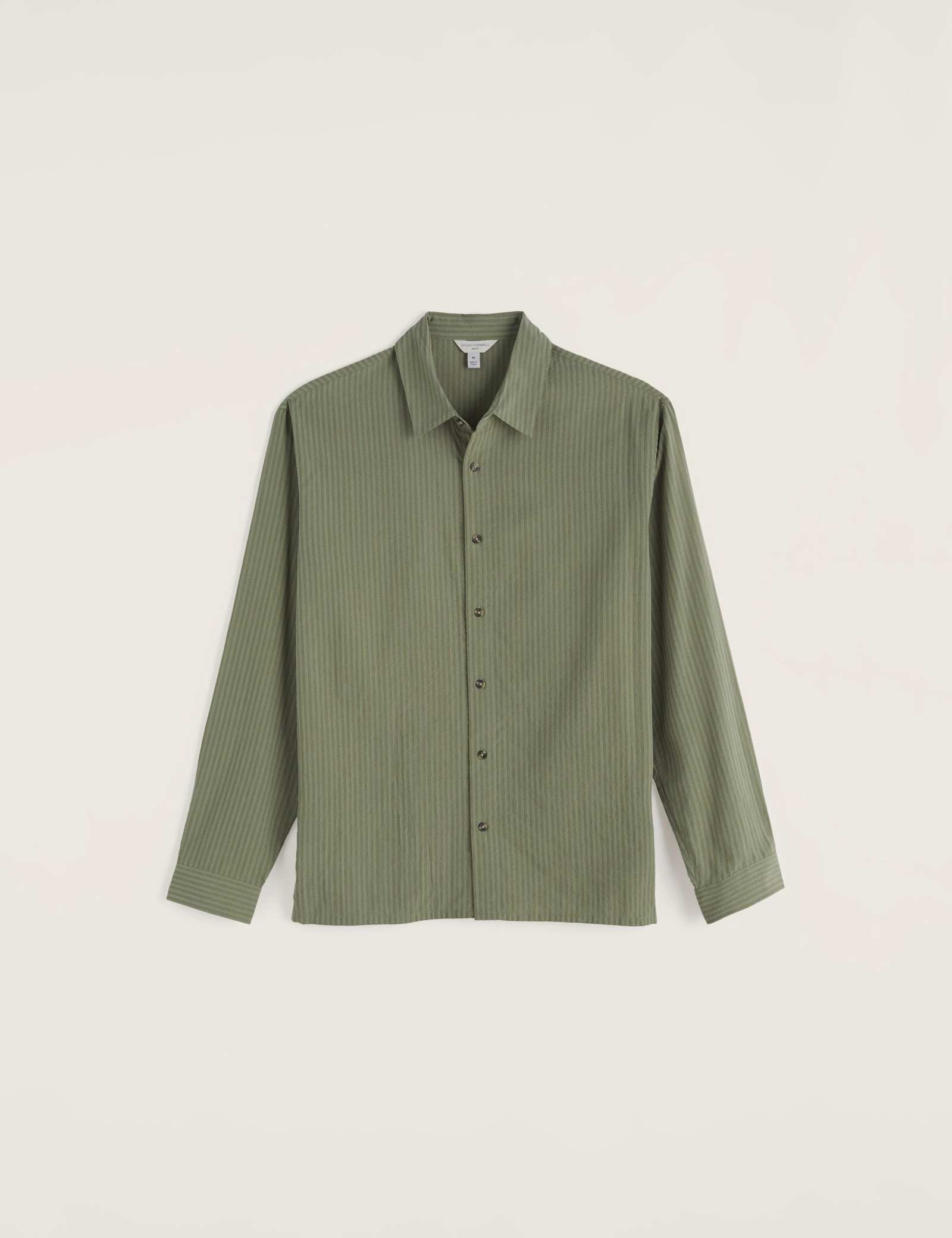 Cotton Blend Striped Overshirt - image 1