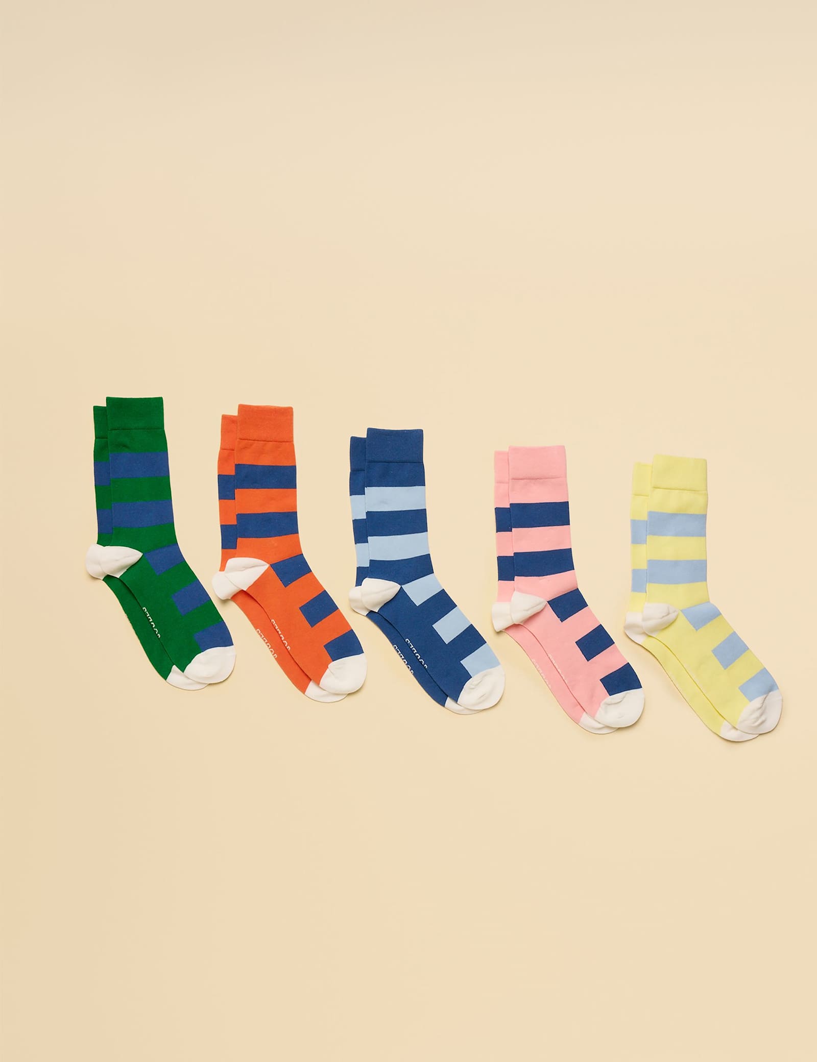 5 Pack Striped Cotton Rich Socks - image 1