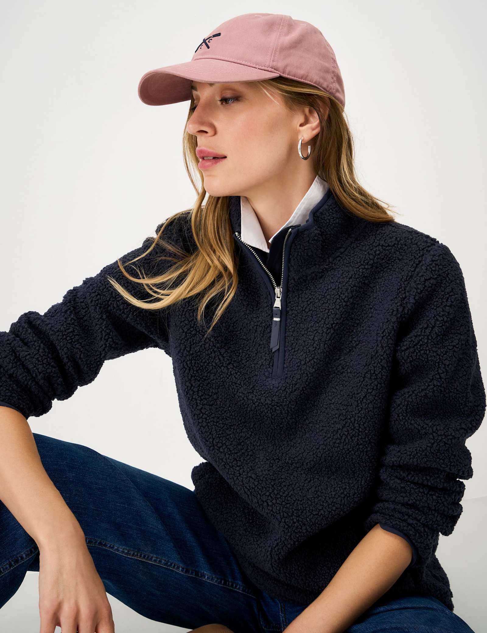 Borg Funnel Neck Half Zip Fleece - image 3