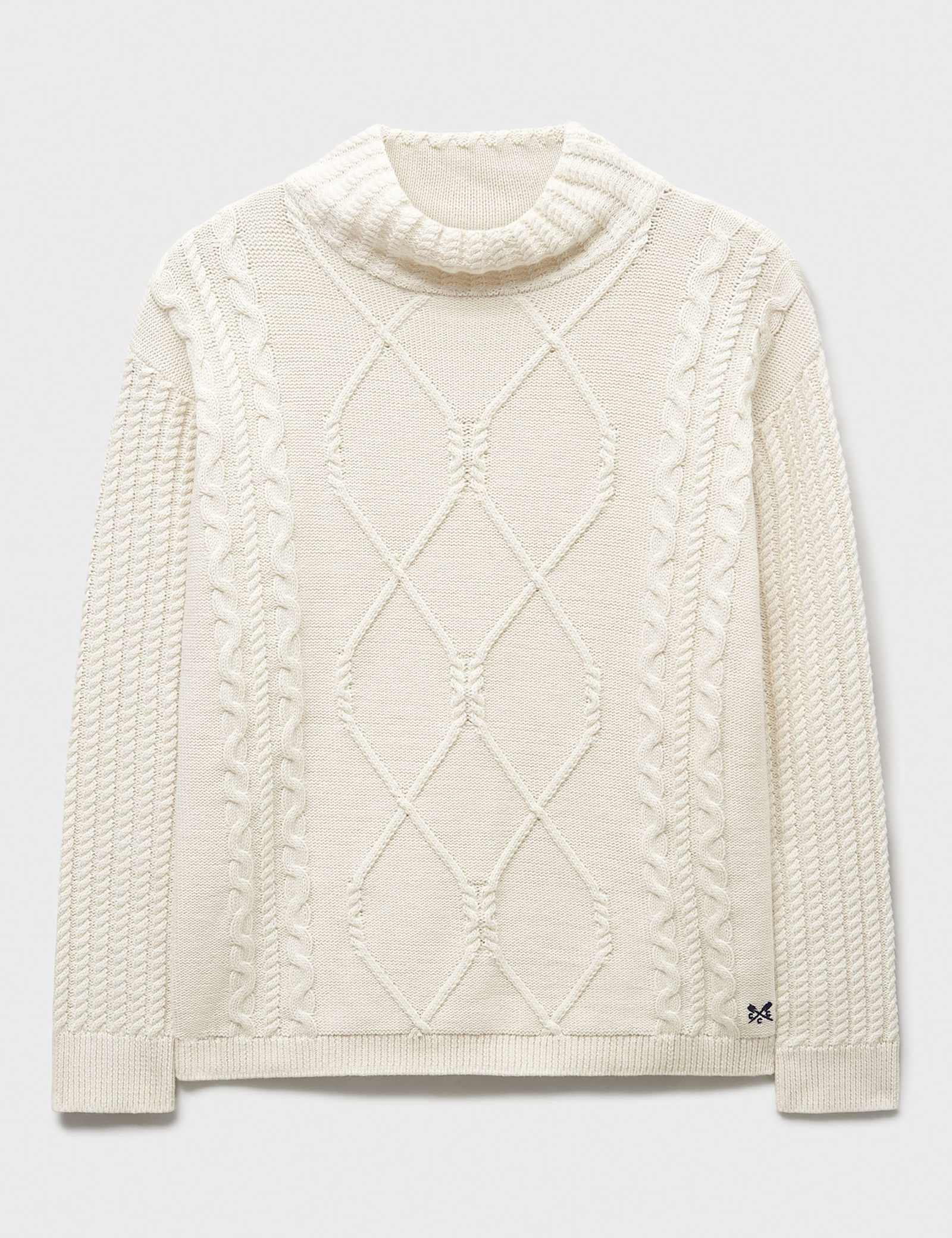 Pure Cotton Cable Knit Roll Neck Jumper - image 1