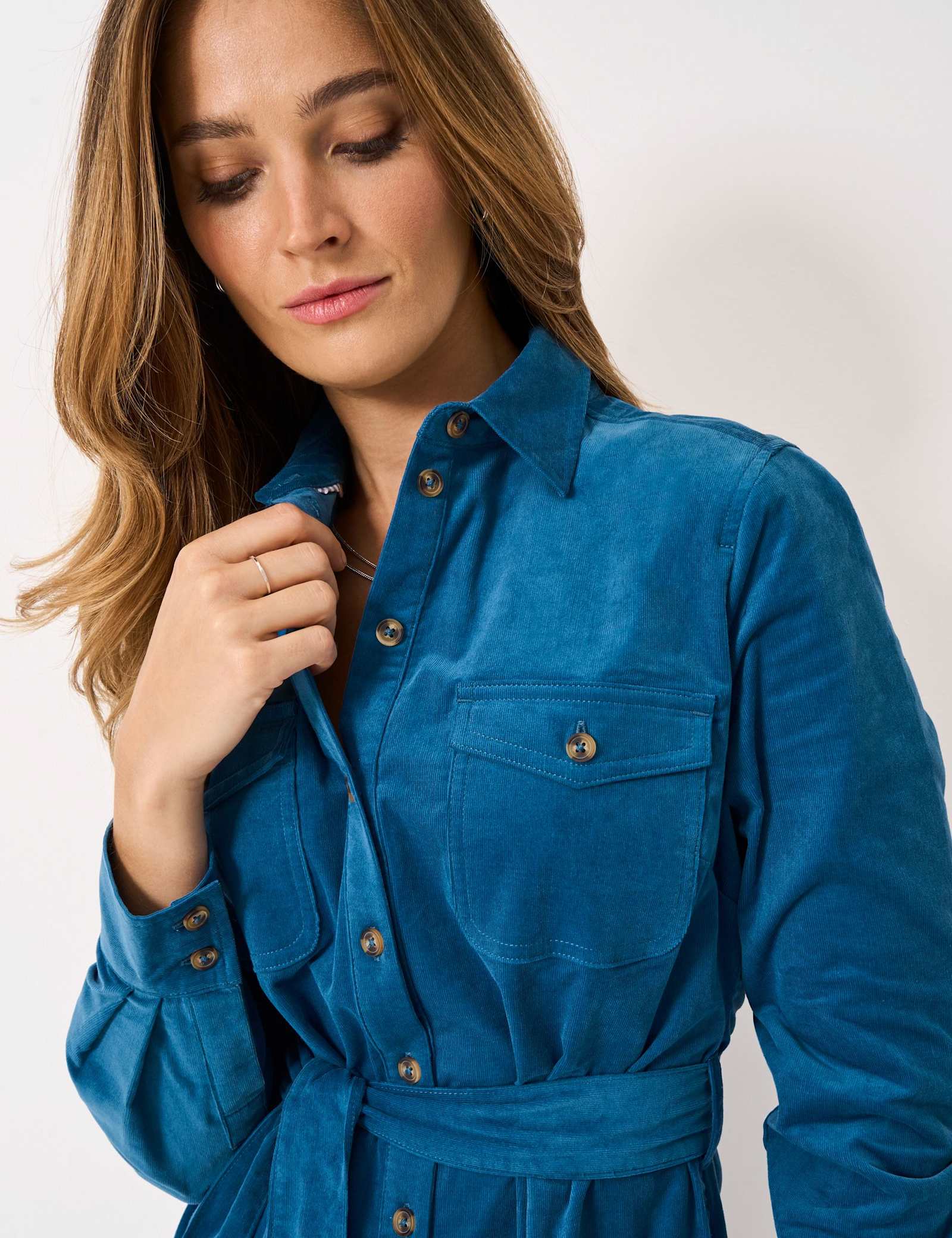 Cotton Rich Cord Belted Mini Shirt Dress - image 3