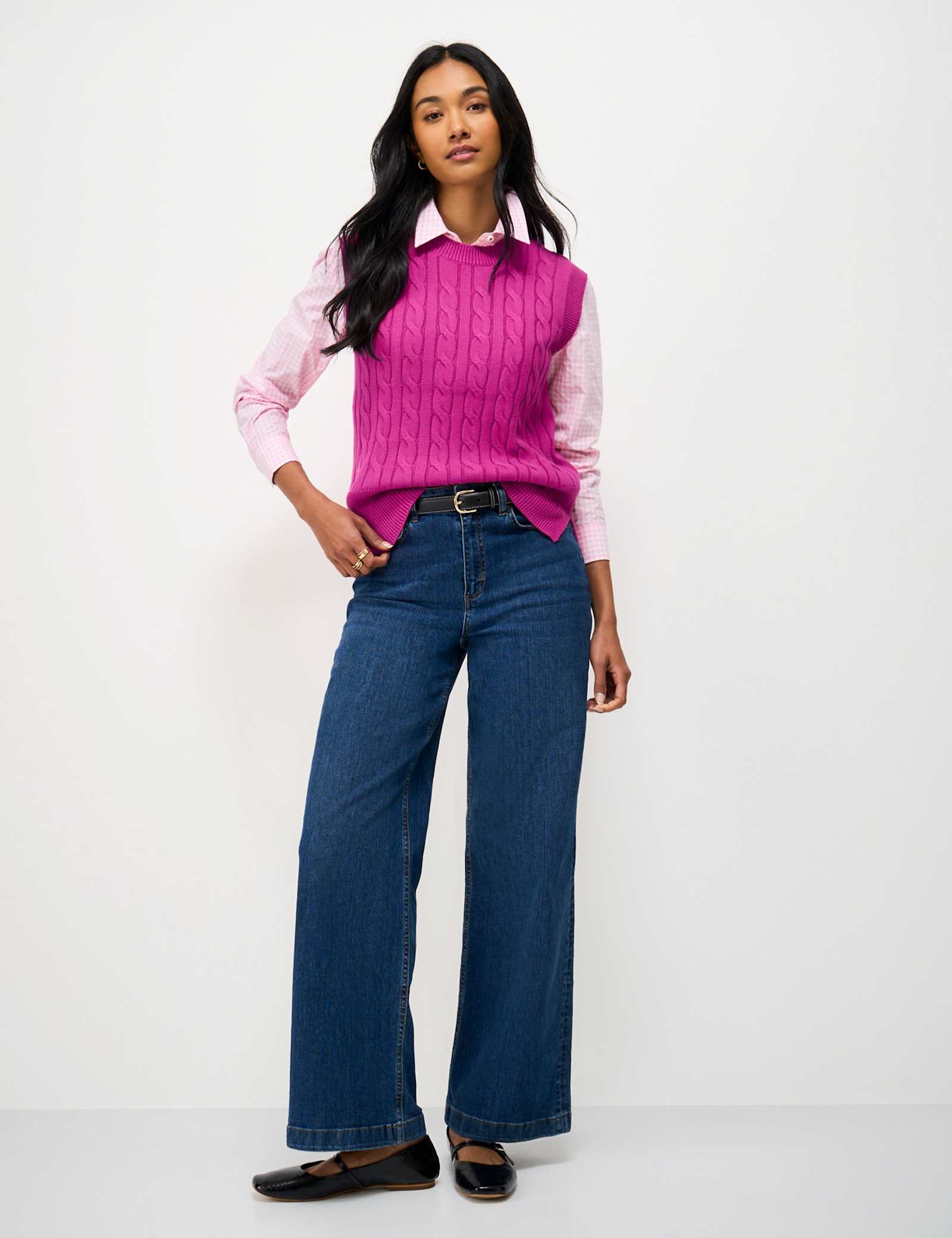 Pure Cotton Cable Crew Neck Knitted Vest - image 4