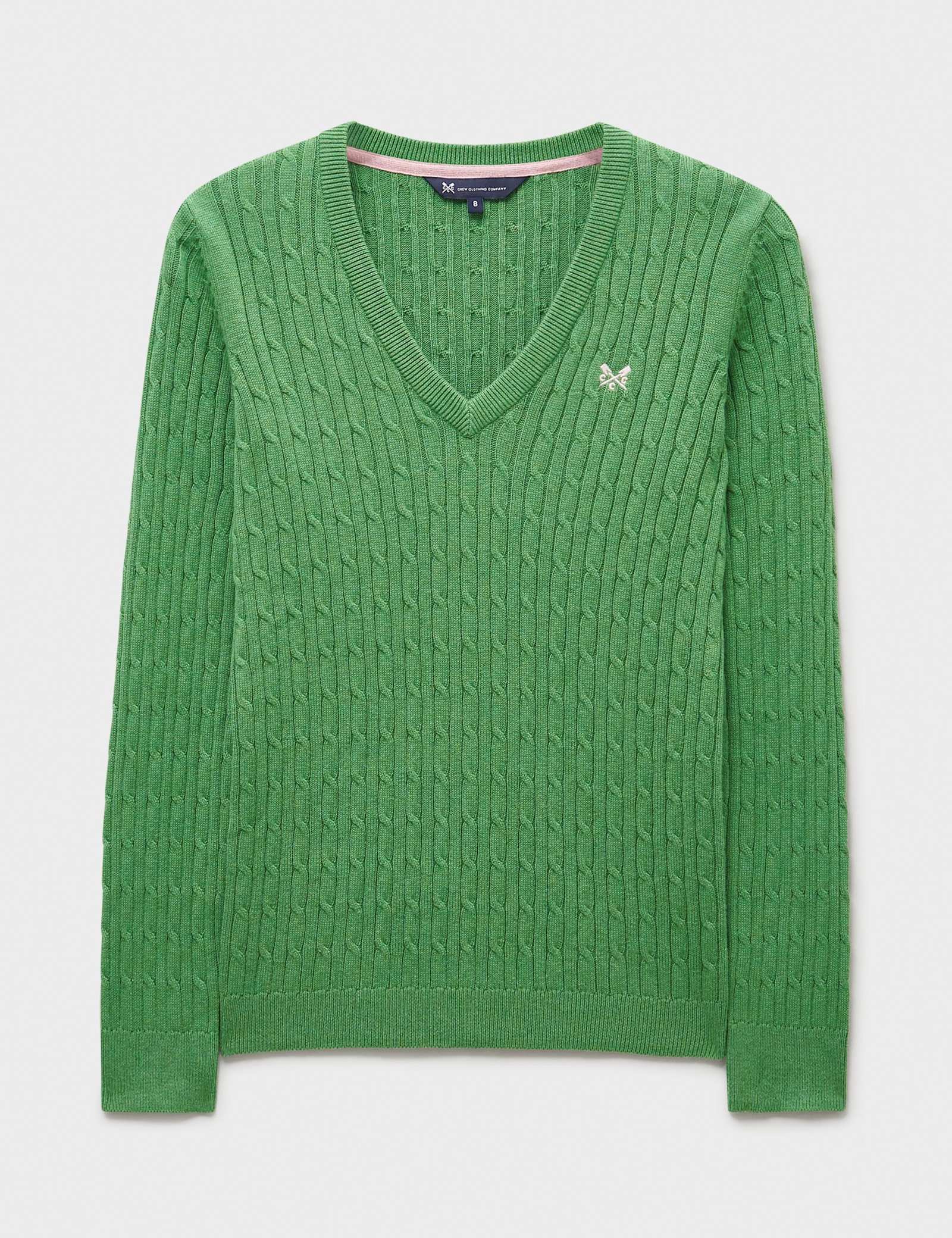 Cotton Rich Cable Knit V-Neck Jumper - image 3