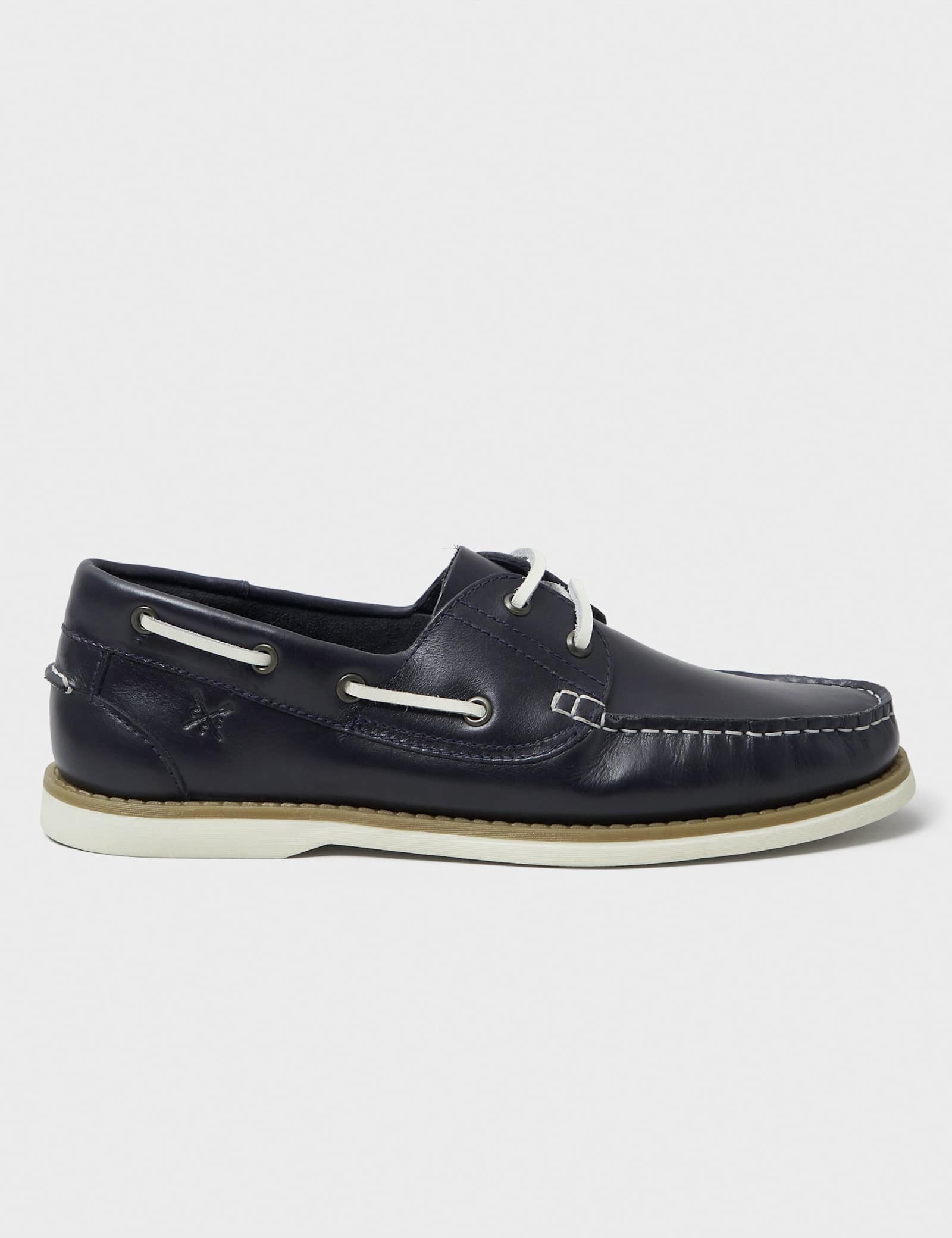 Leather Pull On Lace Up Deck Shoes - image 1