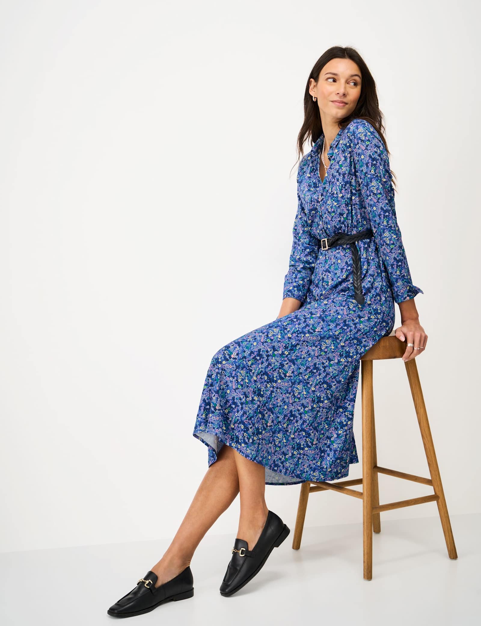 Floral Midi Shirt Dress - image 2