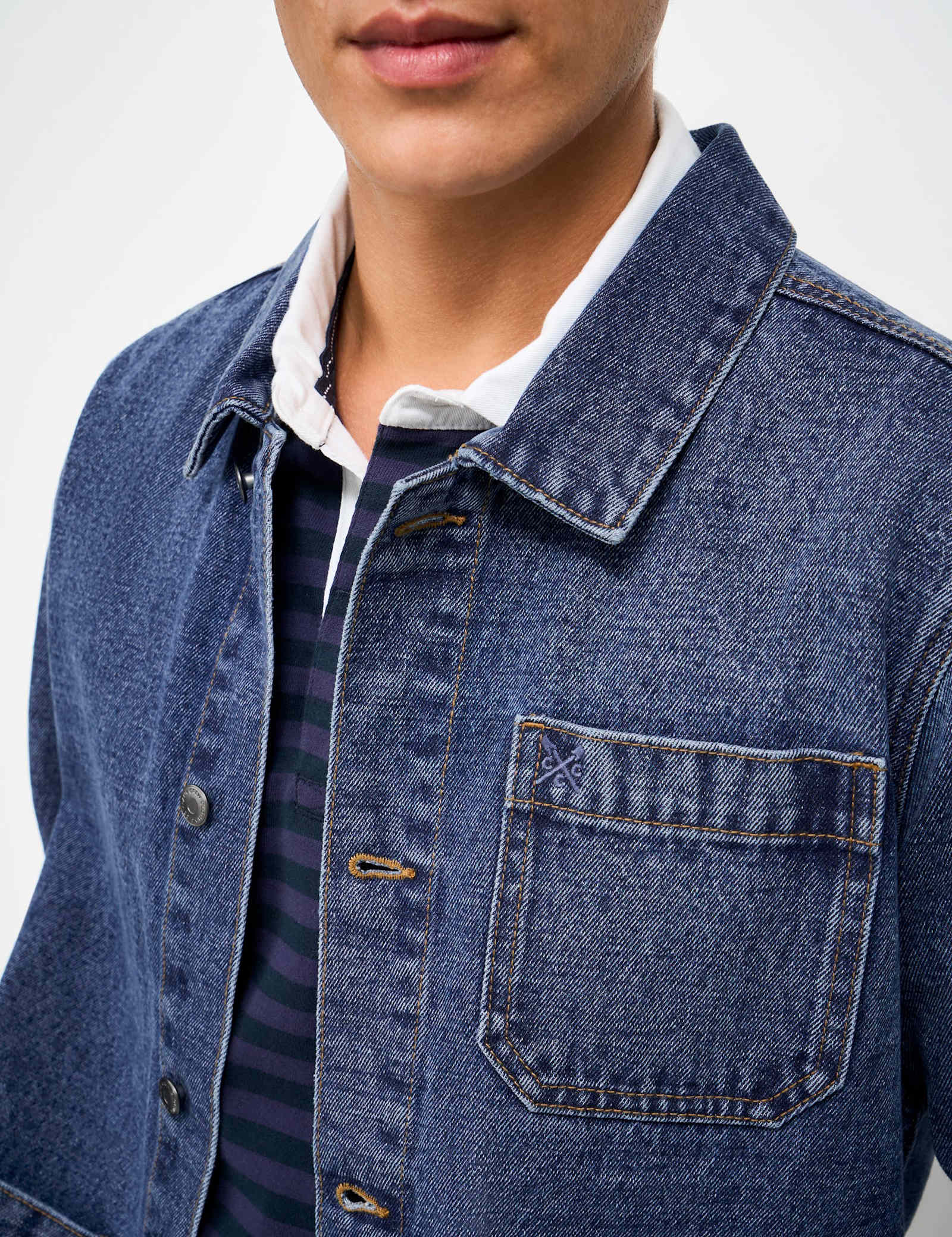 Mid-Wash Denim Shacket - image 3