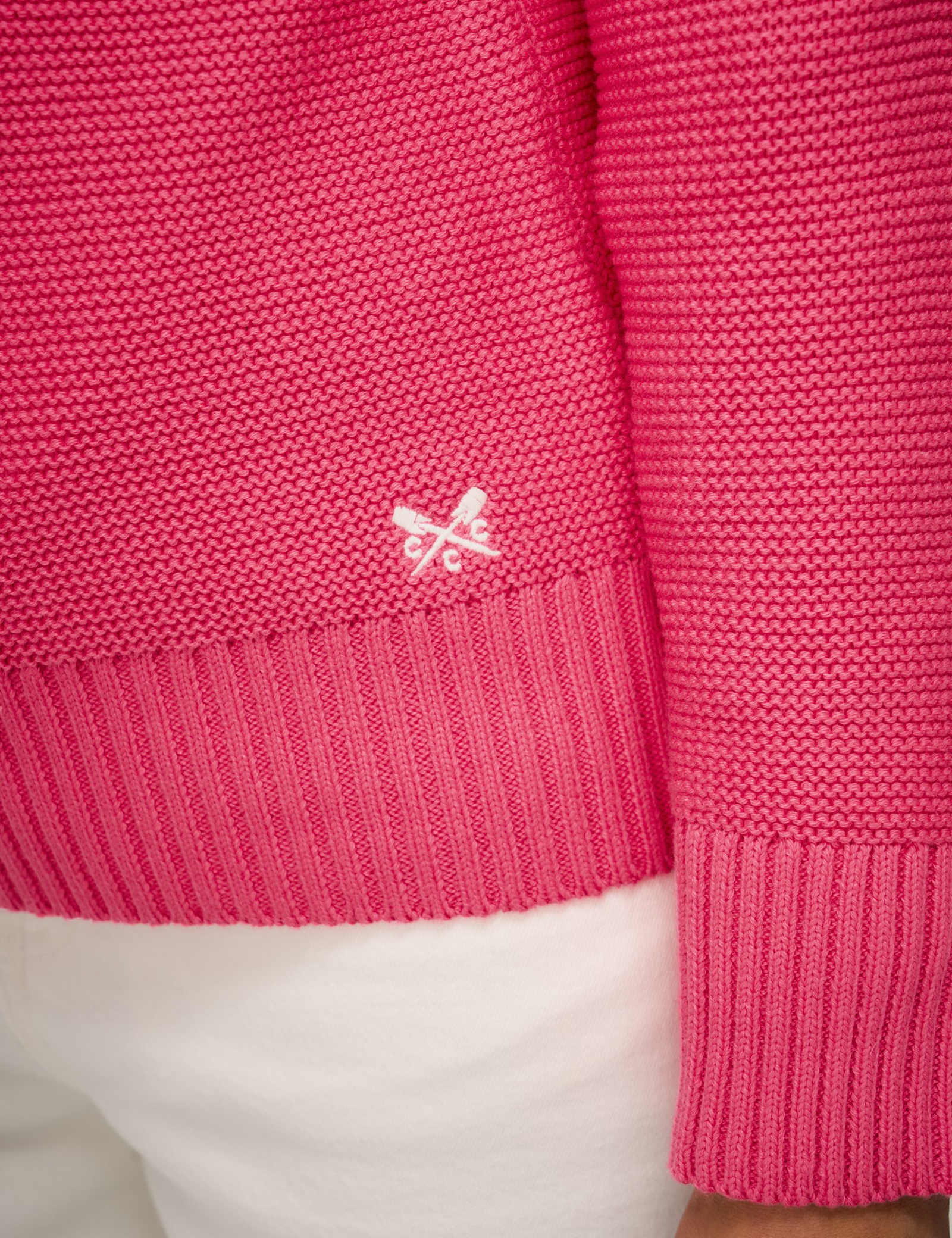 Pure Cotton Textured V-Neck Jumper - image 3
