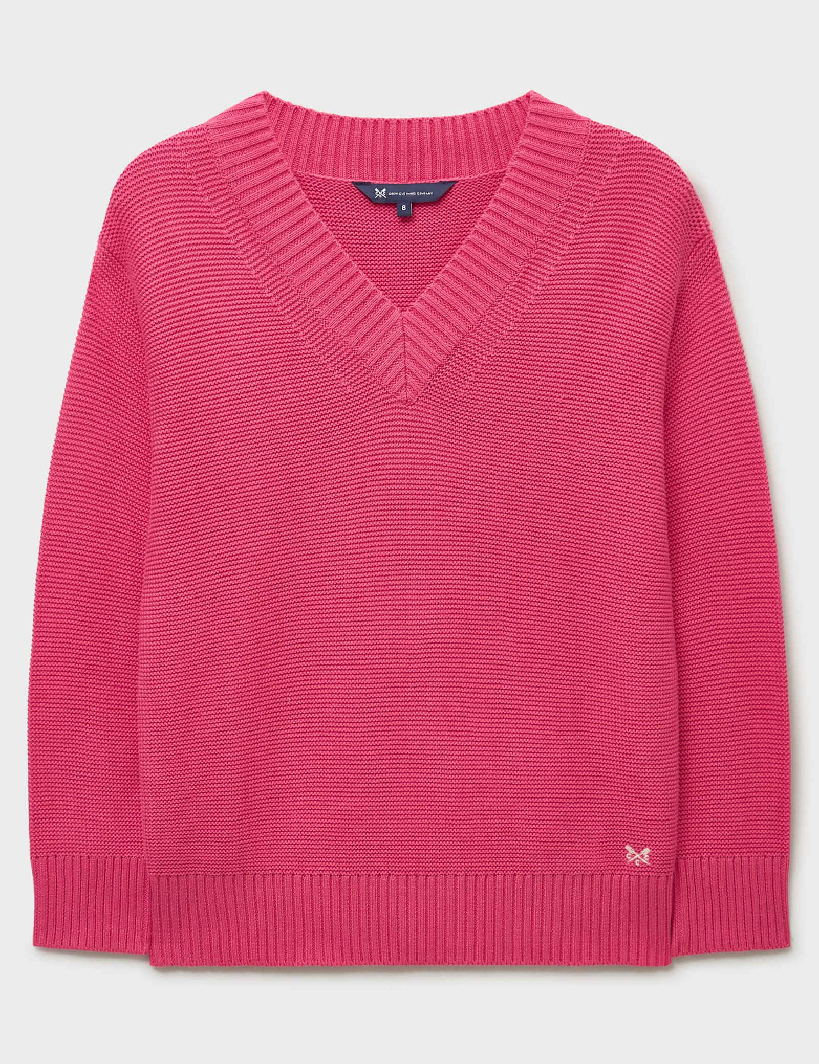 Pure Cotton Textured V-Neck Jumper - image 1