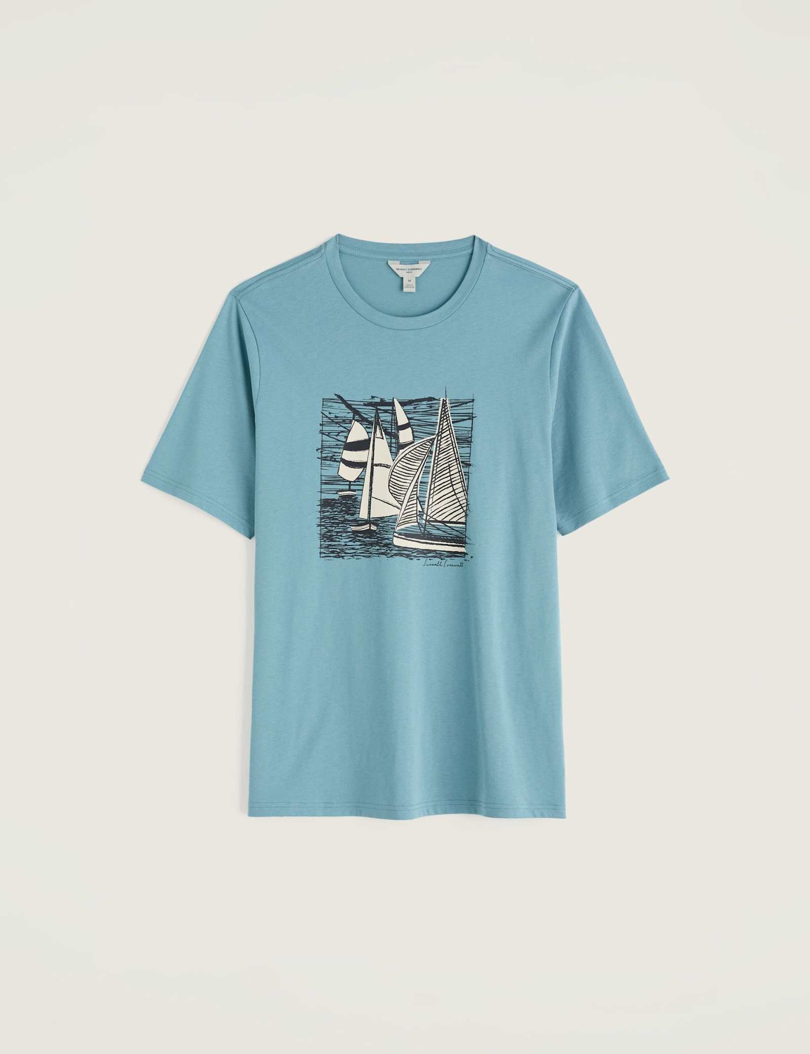 Pure Cotton Sailing Boat Graphic T-Shirt - image 1