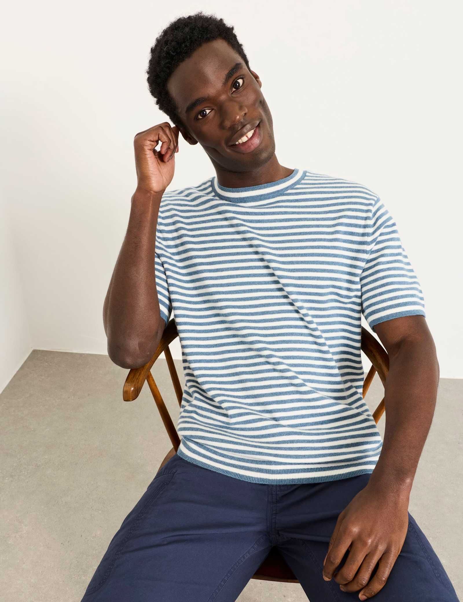 Cotton Rich Striped Crew Neck T-Shirt - image 2