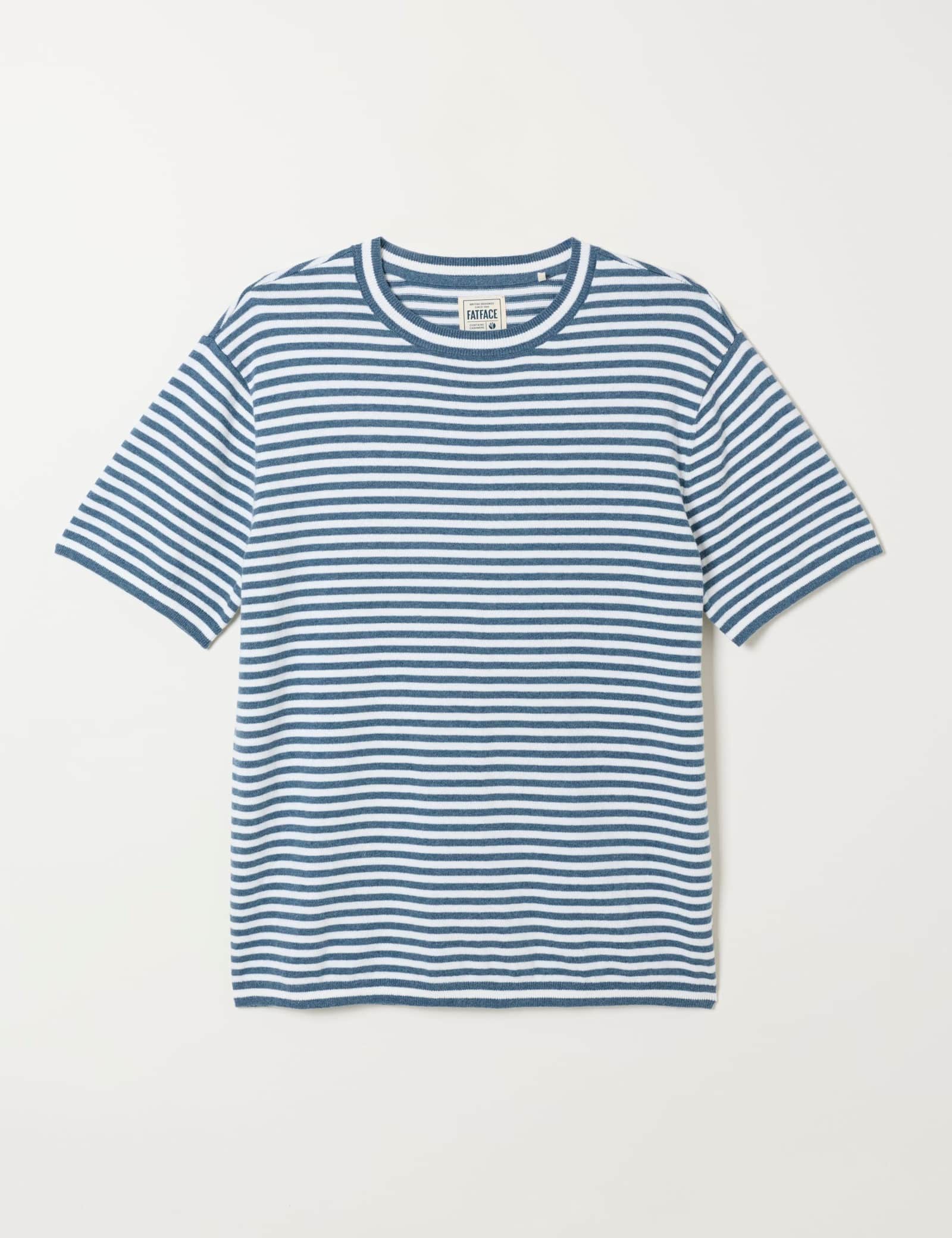 Cotton Rich Striped Crew Neck T-Shirt - image 1