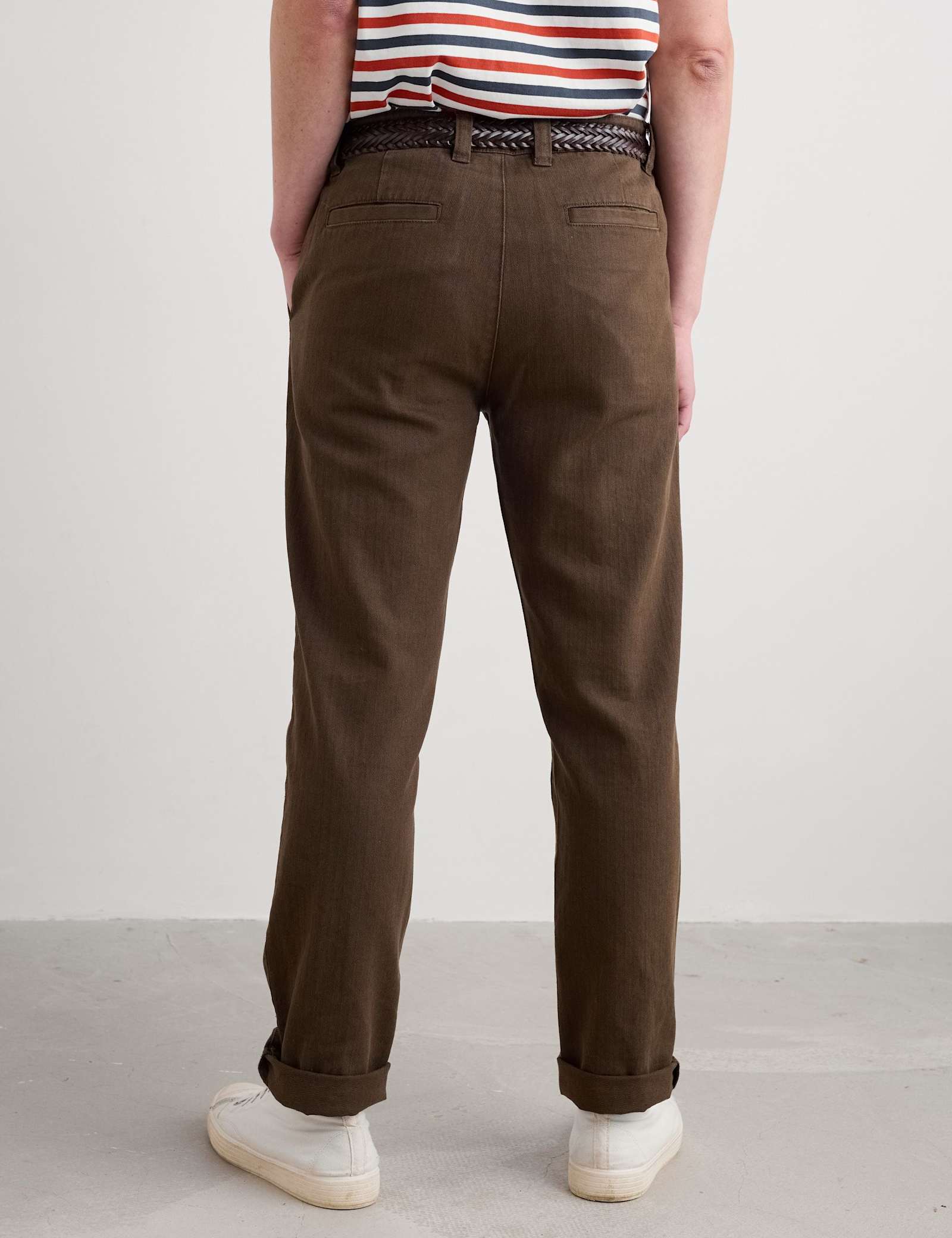Slim Fit Linen Rich Herringbone Trousers - image 3