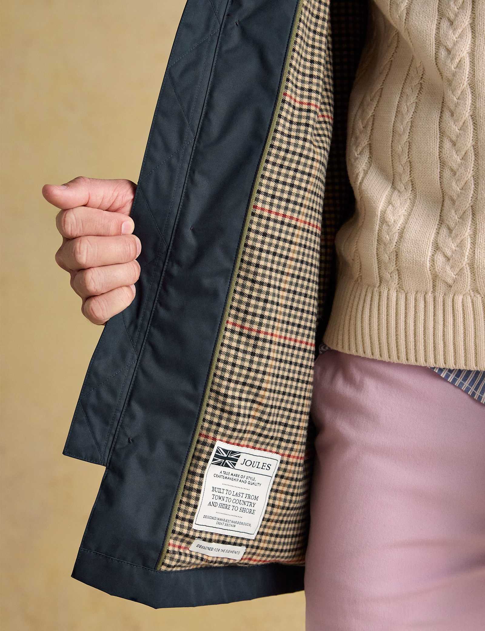Cotton Blend Collared Waterproof Raincoat - image 3