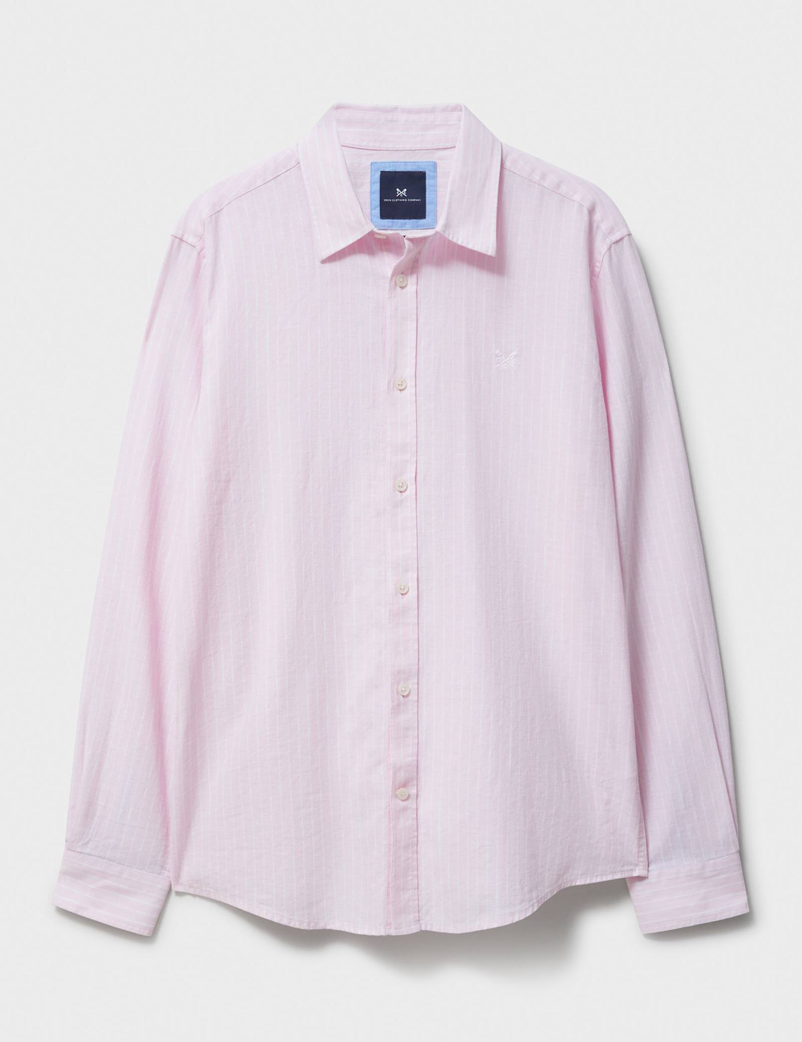 Regular Fit Linen and Cotton Striped Shirt - image 1