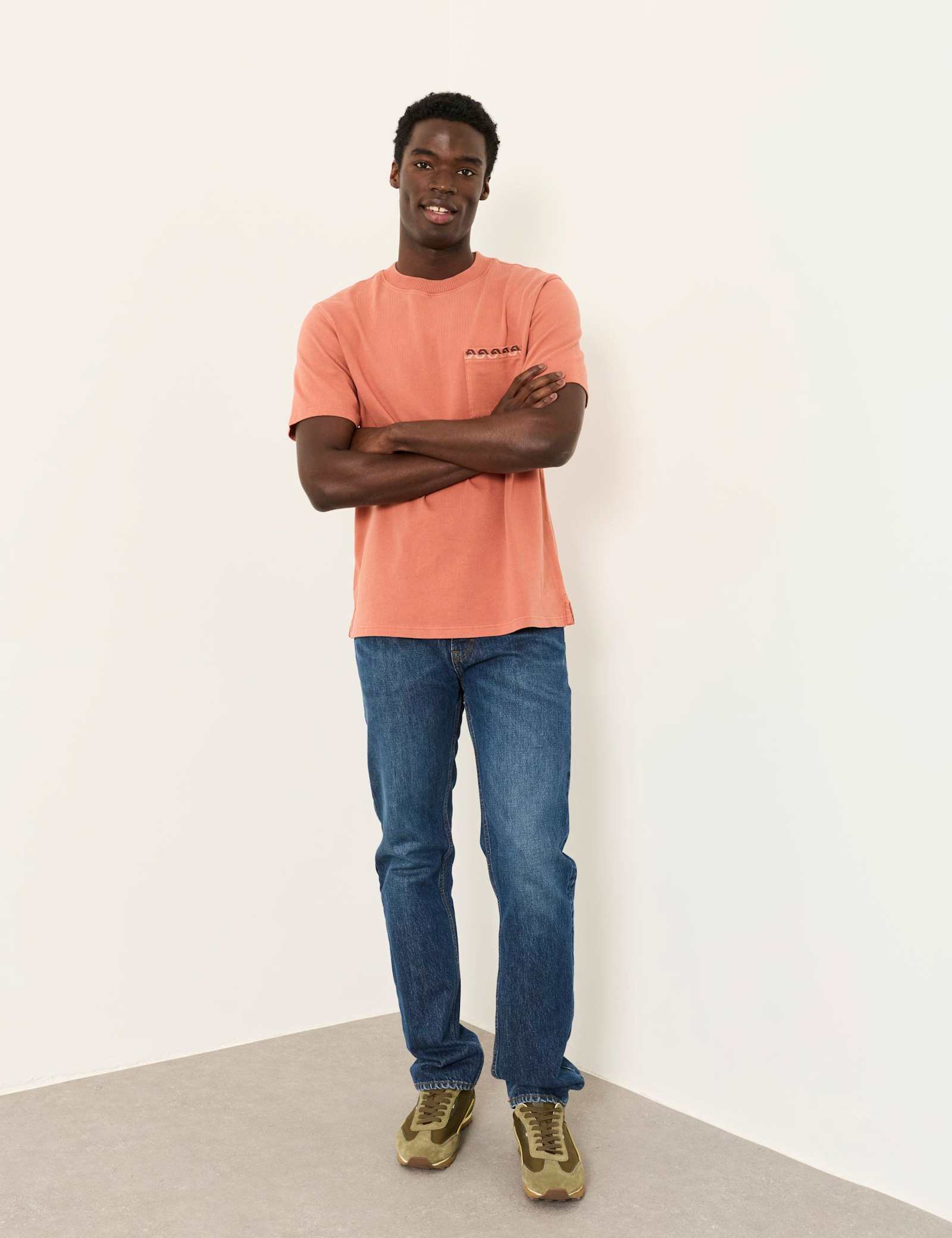 Pure Cotton Crew Neck Embroidered T-Shirt - image 2