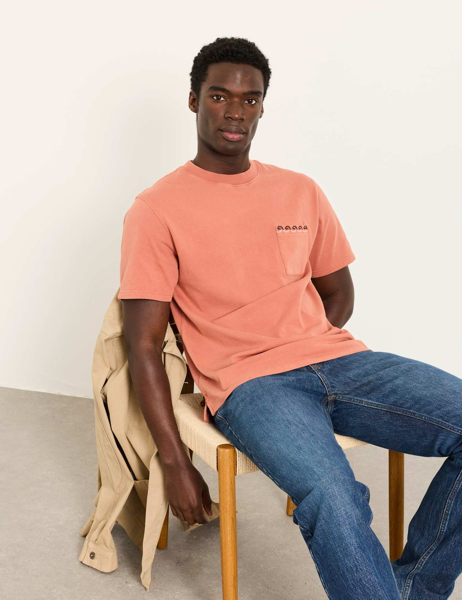 Pure Cotton Crew Neck Embroidered T-Shirt - image 3