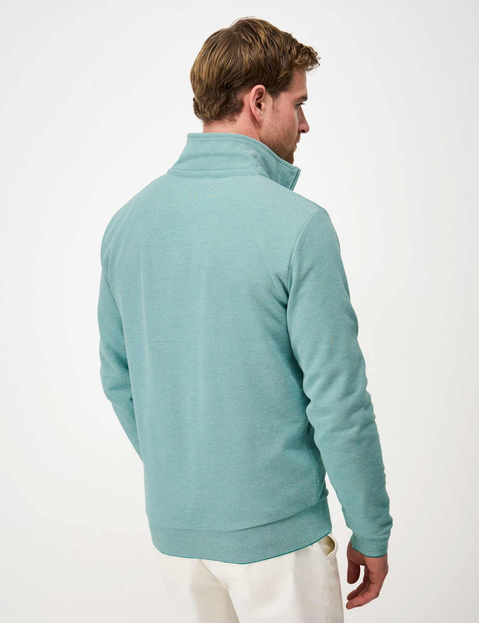Pure Cotton Textured Half Zip Jumper - image 4
