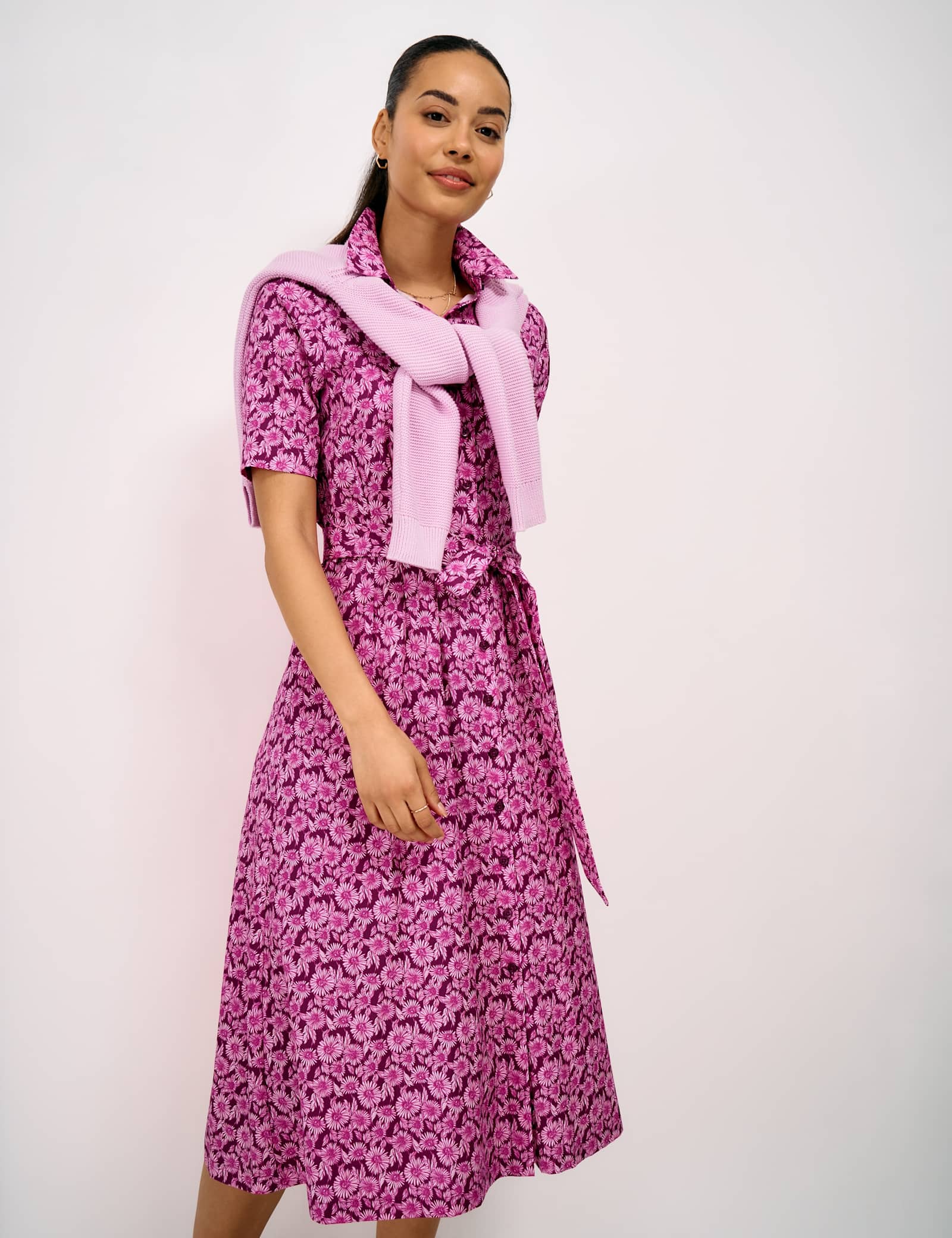 Lyocell Rich Floral Midi Shirt Dress - image 2