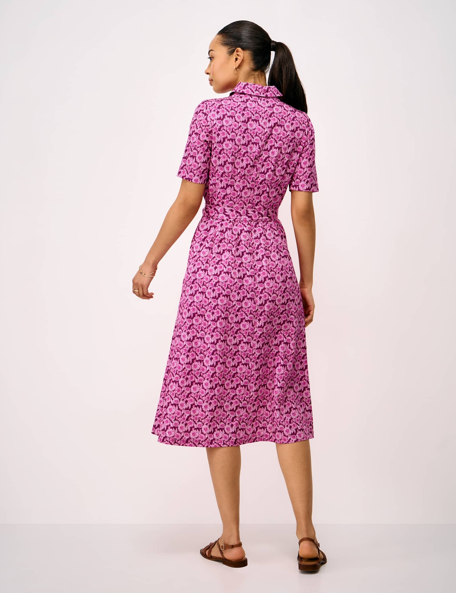 Lyocell Rich Floral Midi Shirt Dress - image 3
